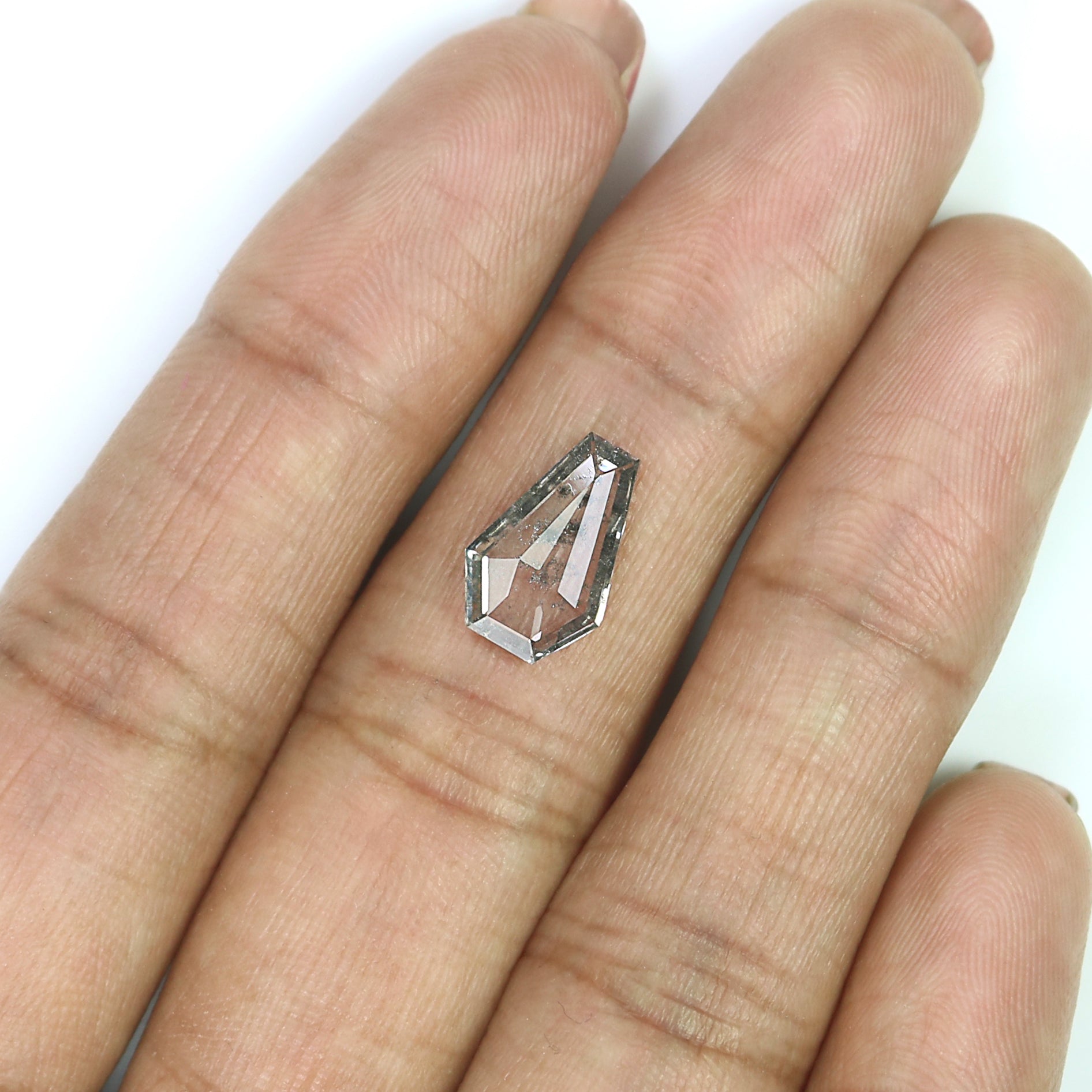 1.31 CT Coffin Rose Cut Salt And Pepper Lab Grown 11.70 MM Loose Diamond CVD Fancy Black Grey Color Lab Created Antique Cut Diamonds N2639