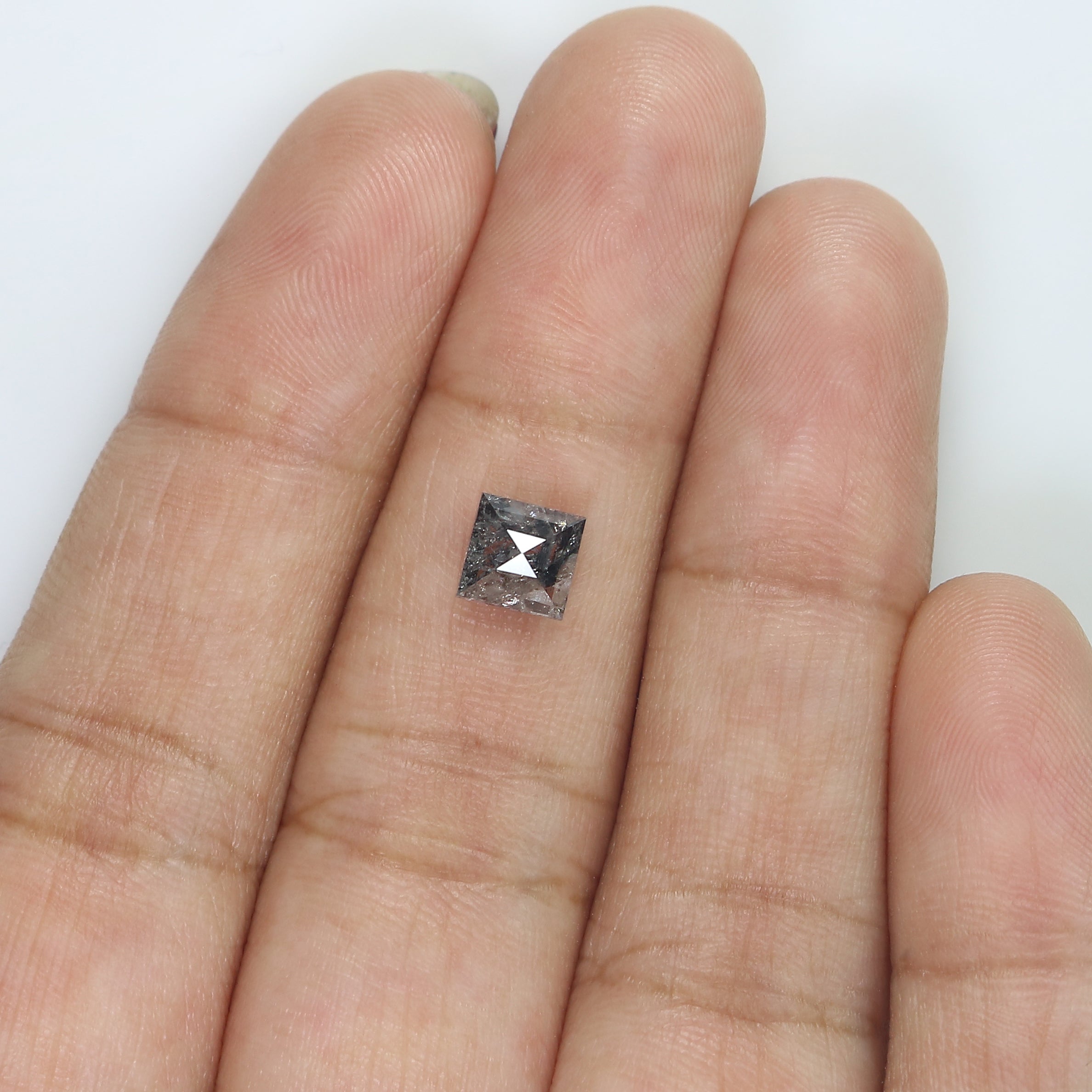 0.98 CT Natural Loose Kite Shape Diamond Salt And Pepper Kite Cut Diamond 7.70 MM Black Grey Color Kite Shape Rose Cut Diamond QL9339