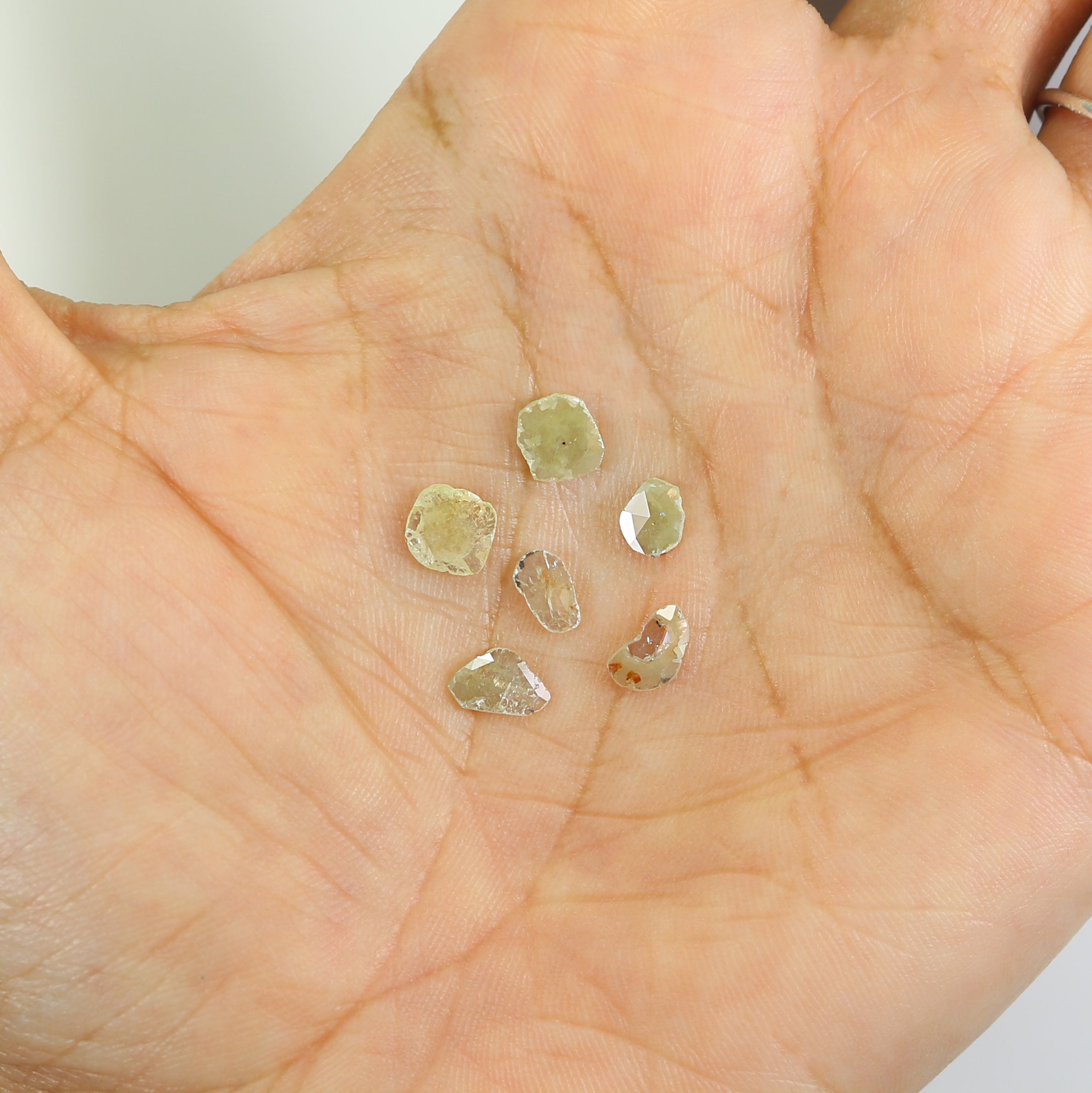 1.59 CT Natural Loose Slice Shape Diamond Yellow Color Slice Cut Diamond 5.25 MM Natural Loose Grey Color Slice Irregular Cut Diamond LQ2236