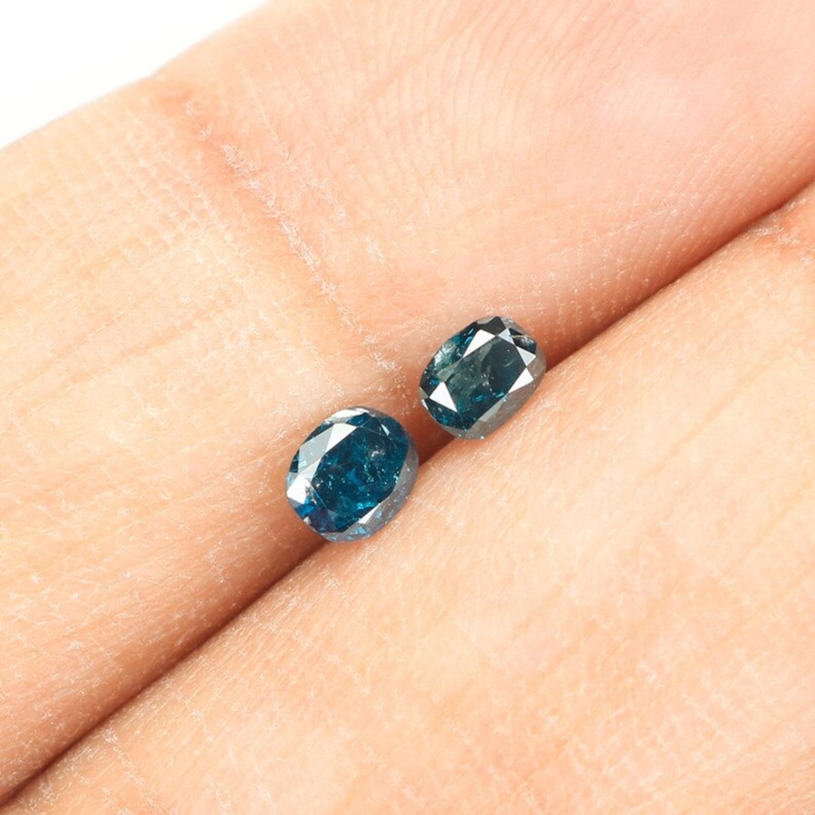 0.32 CT Natural Loose Oval Shape Pair Diamond Blue Color Oval Diamond 3.80 MM Natural Diamond Blue Color Oval Brilliant Cut Diamond NQ9764