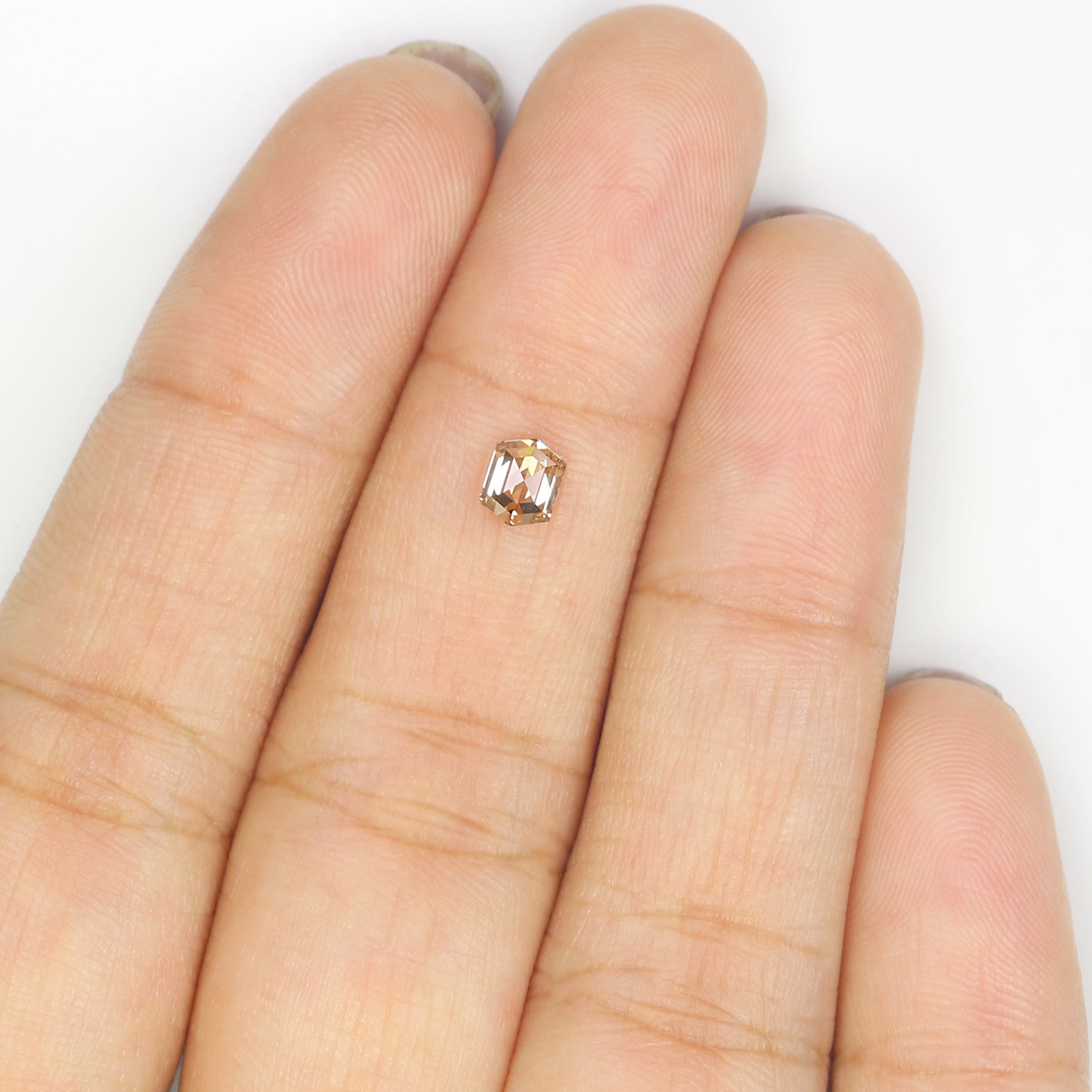 0.37 CT Natural Loose Hexagon Shape Diamond Brown Color Hexagon Cut Diamond 4.70 MM Natural Loose Brown Color Hexagon Rose Cut Diamond LQ717