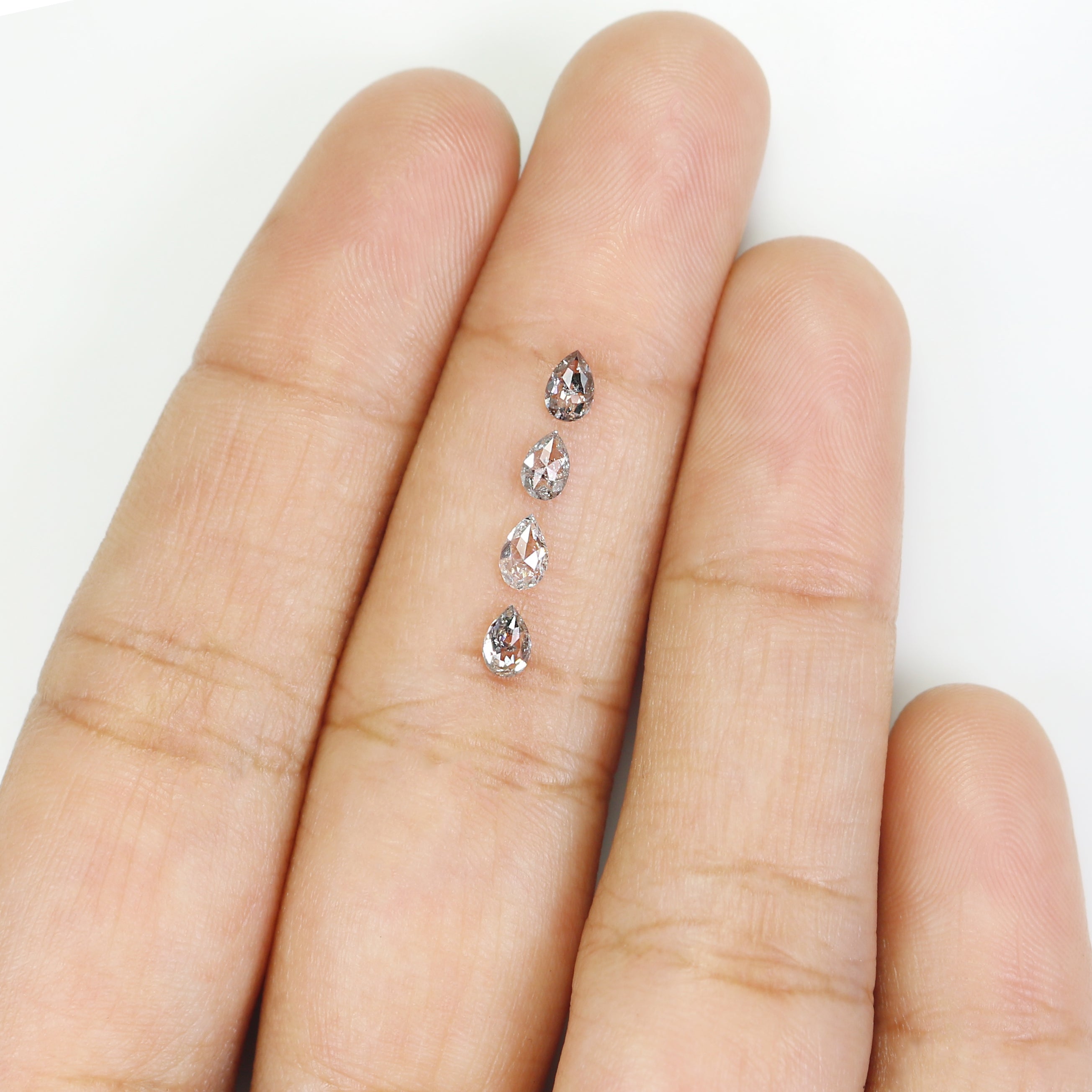 0.62 CT Natural Loose Pear Shape Diamond Salt And Pepper Pear Cut Diamond 4.05 MM Natural Loose Diamond Pear Shape Rose Cut Diamond N1570