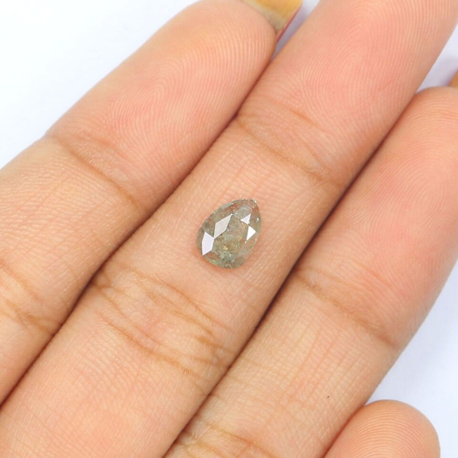 0.63 CT Natural Loose Pear Diamond Grey Color Pear Cut Diamond Natural Loose Diamond 7.20 MM Pear Rose Cut Diamond Pear Shape Diamond NQ8563