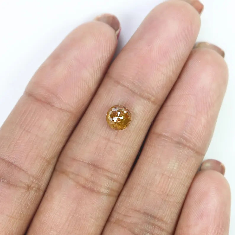 0.92 CT Natural Loose Rose Cut Diamond Dark Yellow Color Round Shape Diamond 5.70 MM Natural Loose Diamond Round Rose Cut Diamond NQ7112