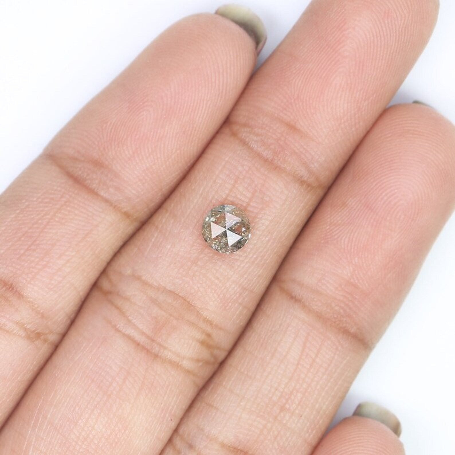 0.52 CT Natural Loose Round Shape Diamond Salt And Pepper Round Cut Diamond 4.90 MM Natural Diamond Black Grey Color Round Rose Cut NQ905