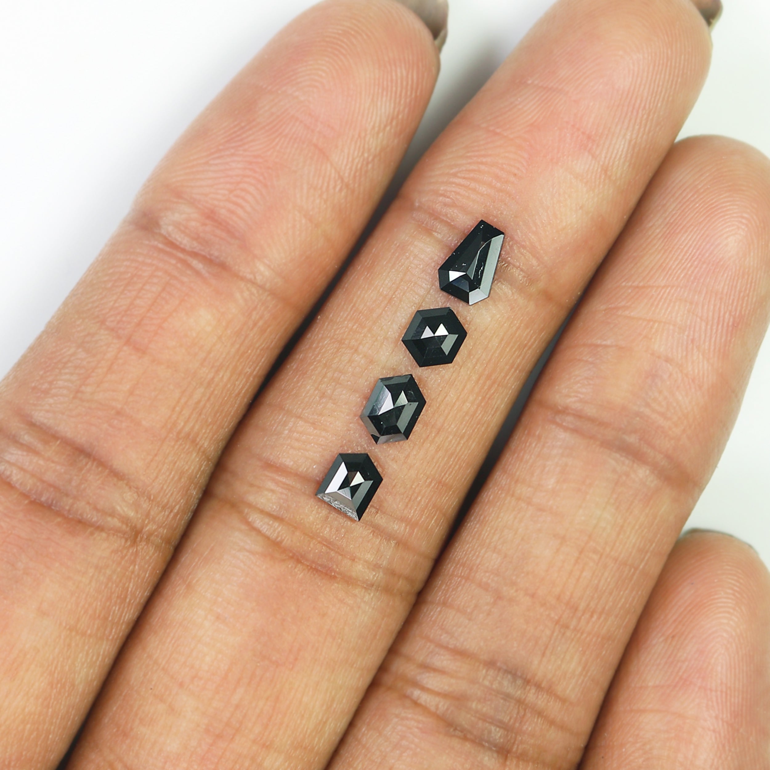1.04 CT Natural Loose Mix Shape Diamond Black Color Mix Shape Diamond 5.55 MM Natural Loose Diamond Black Mix Shape Rose Cut Diamond KR2621