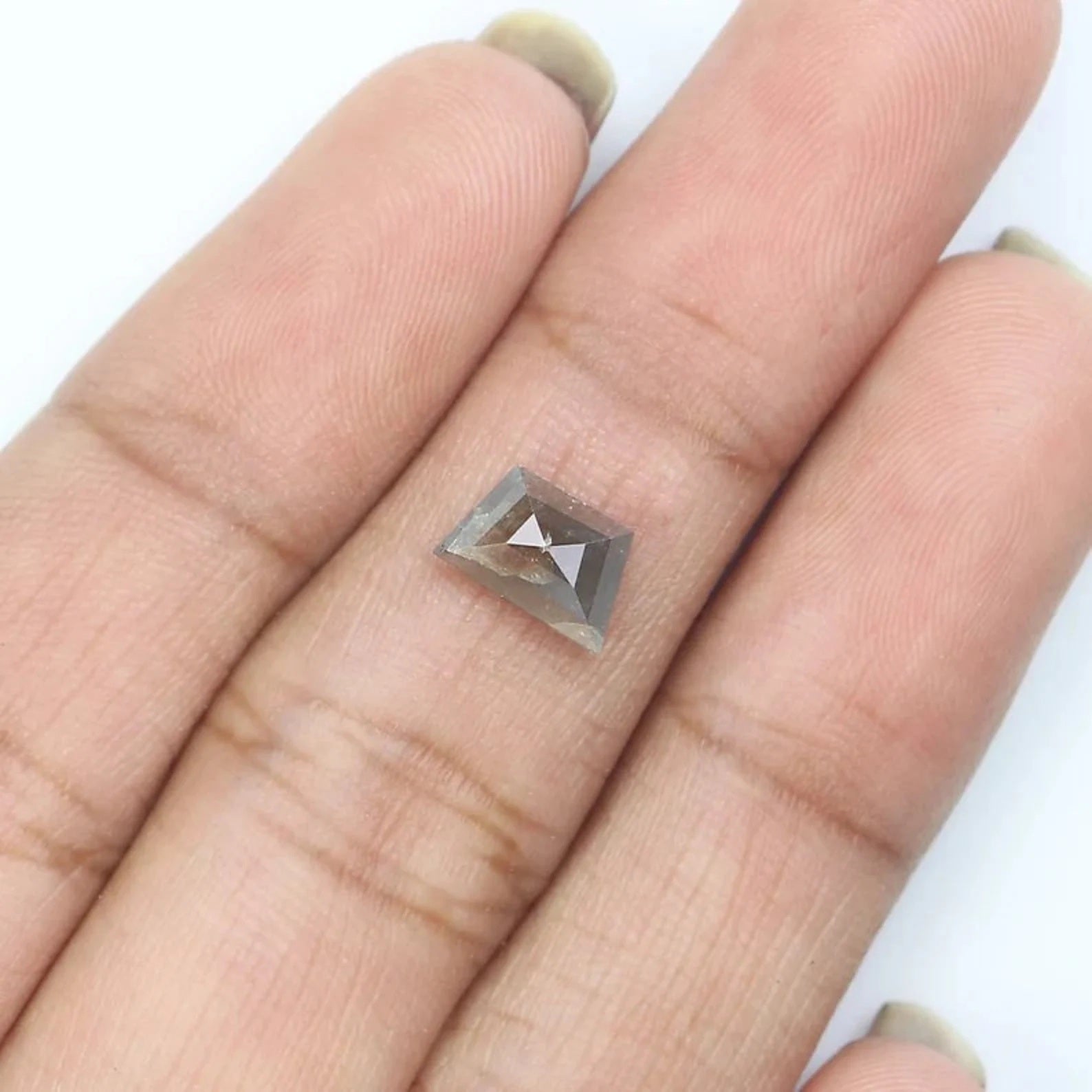 0.92 CT Natural Loose Shield Shape Diamond Brown Color Shield Cut Diamond 5.00 MM Natural Loose Diamond Brown Shield Rose Cut Diamond NQ8118