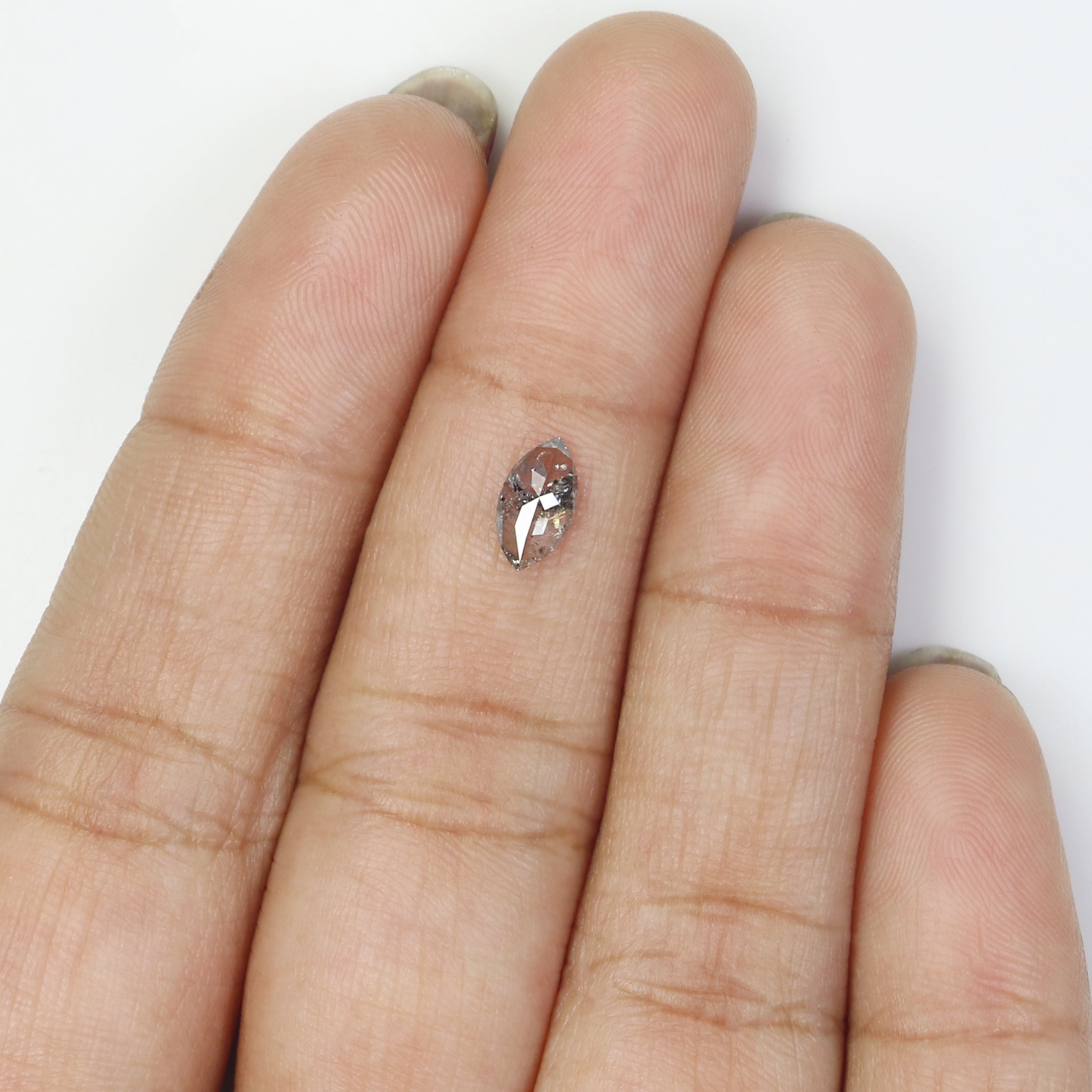0.48 CT Natural Loose Marquise Shape Diamond Salt And Pepper Marquise Rose Cut Diamond 7.50 MM Black Grey Color Marquise Cut Diamond LQ1524