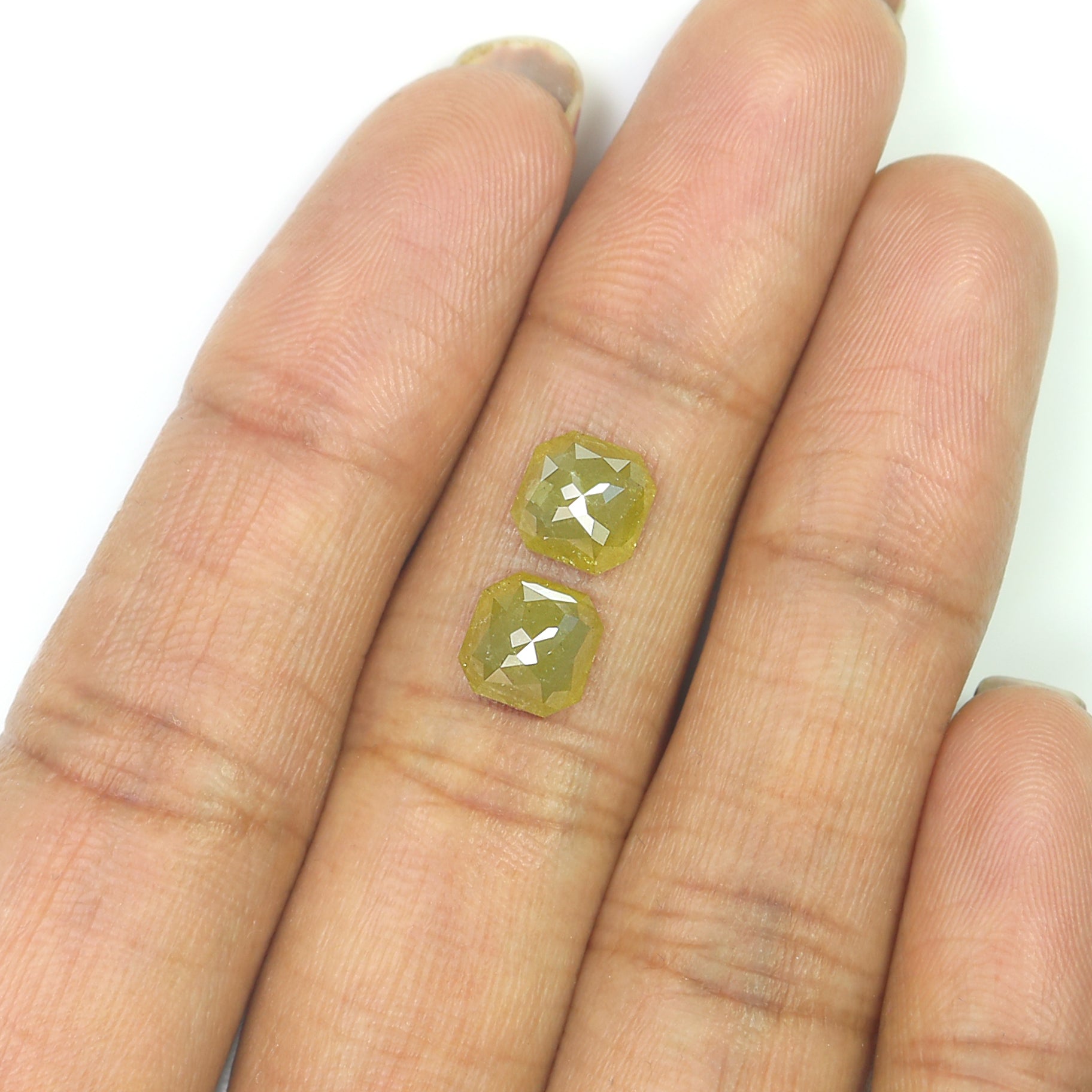 2.39 CT Natural Loose Radiant Shape Pair Diamond Green Color Radiant Cut Diamond 6.70 MM Natural Loose Diamond Radiant Cut Diamond QKB622