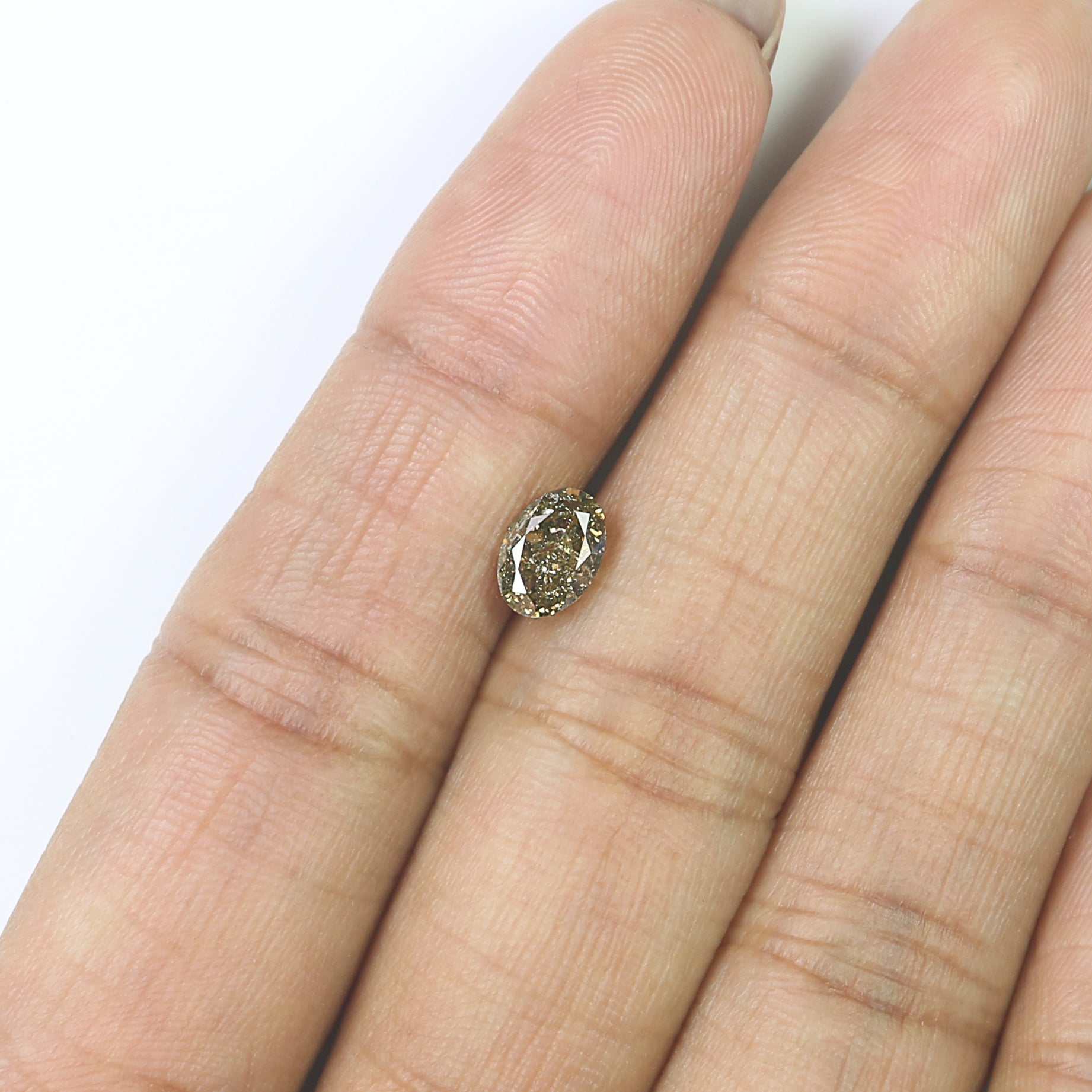 1.02 CT Natural Loose Oval Shape Diamond Brown Color Oval Cut Diamond 7.00 MM Natural Loose Diamond Green Oval Brilliant Cut Diamond L3593