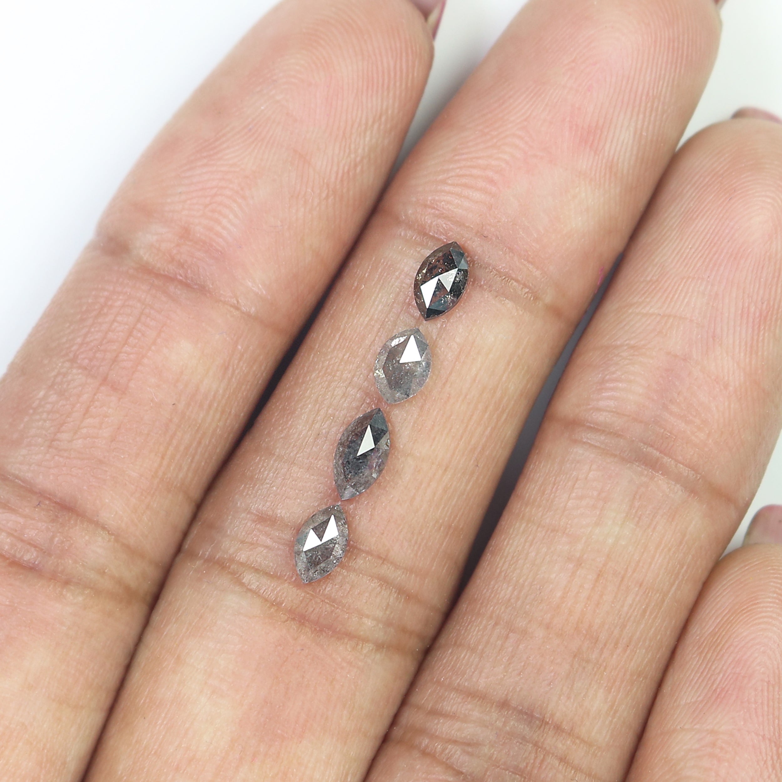 1.16 CT Natural Loose Marquise Shape Diamond Salt And Pepper Marquise Rose Cut Diamond 4.65 MM Black Grey Color Marquise Cut Diamond L8835