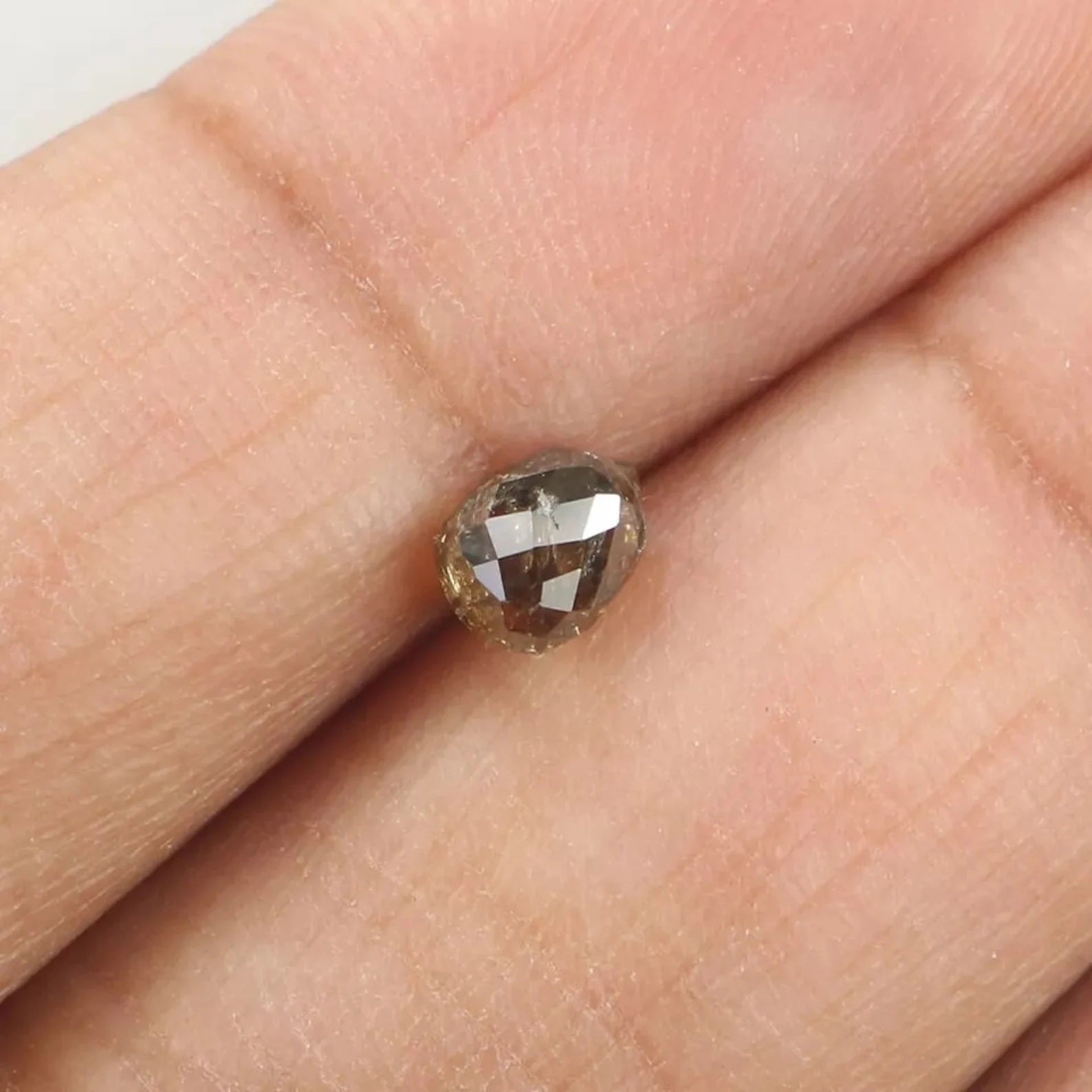 0.68 CT Natural Loose Drop Shape Diamond Brown Color Briolette Cut Diamond 5.15 MM Natural Brown Color Briolette Rose Cut Diamond NQ854