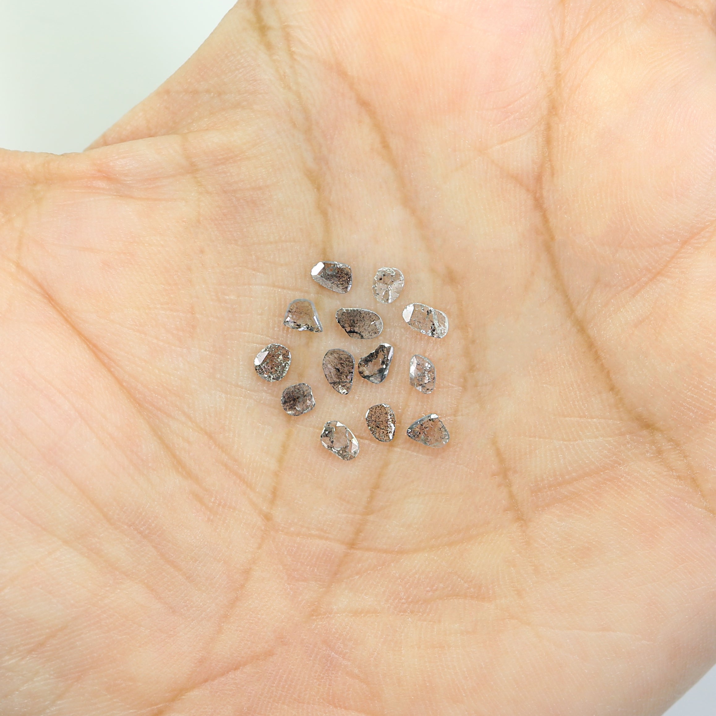 1.01 Ct Natural Loose Slice Shape Diamond Slice Salt And Pepper Diamond 3.05 MM Slice Natural Loose Diamond Slice Black Grey Diamond LQ3032