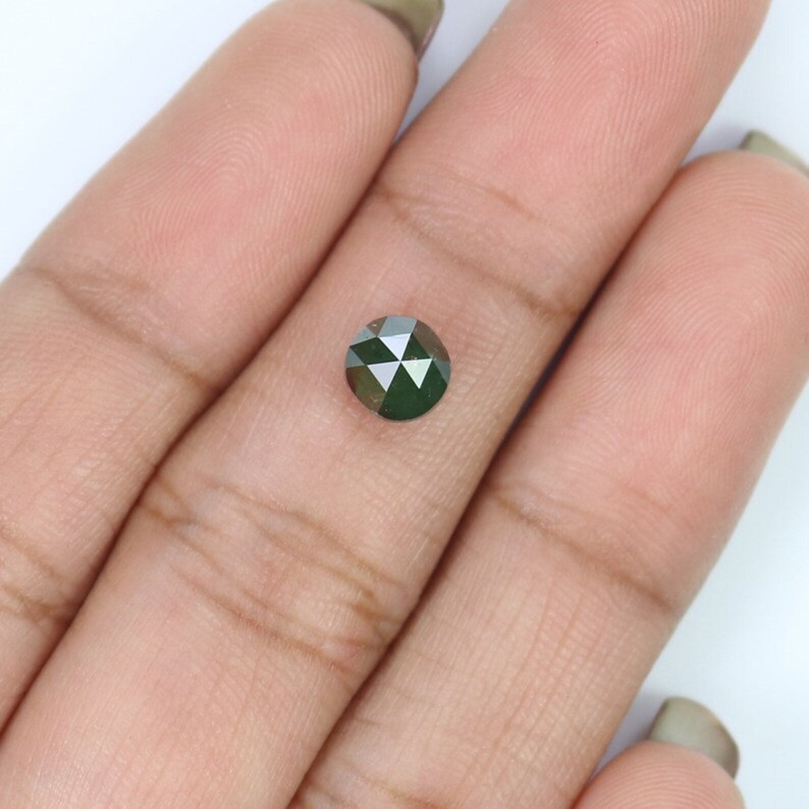 1.08 CT Natural Loose Round Diamond Dark Green Color Round Cut Diamond 5.50 MM Natural Diamond Dark Green Color Round Rose Diamond NQ7781