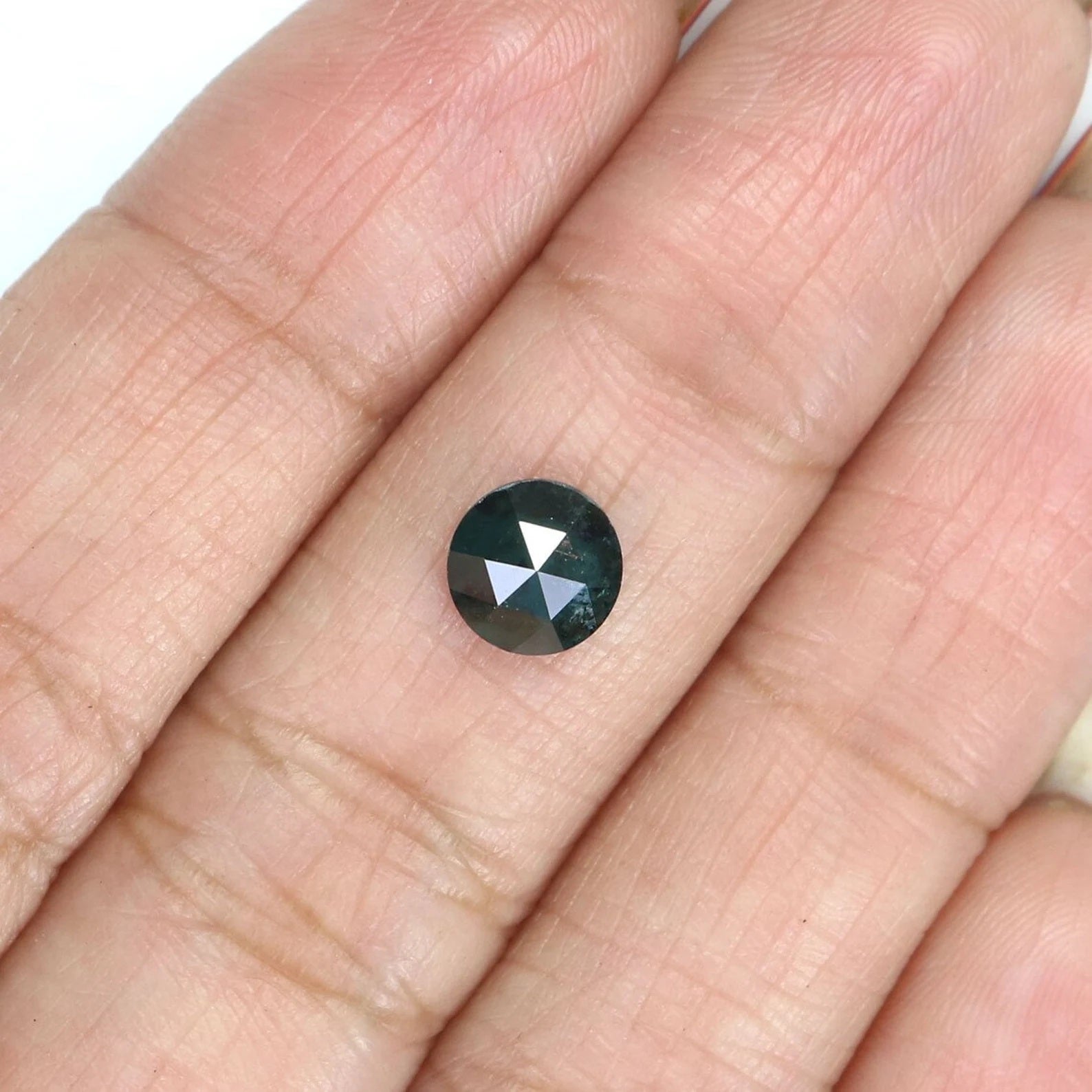 0.84 Ct Natural Loose Round Shape Diamond Dark Blue Green Color Round Cut Diamond 6.30 MM Diamond Natural Round Rose Cut Diamond NQ7499