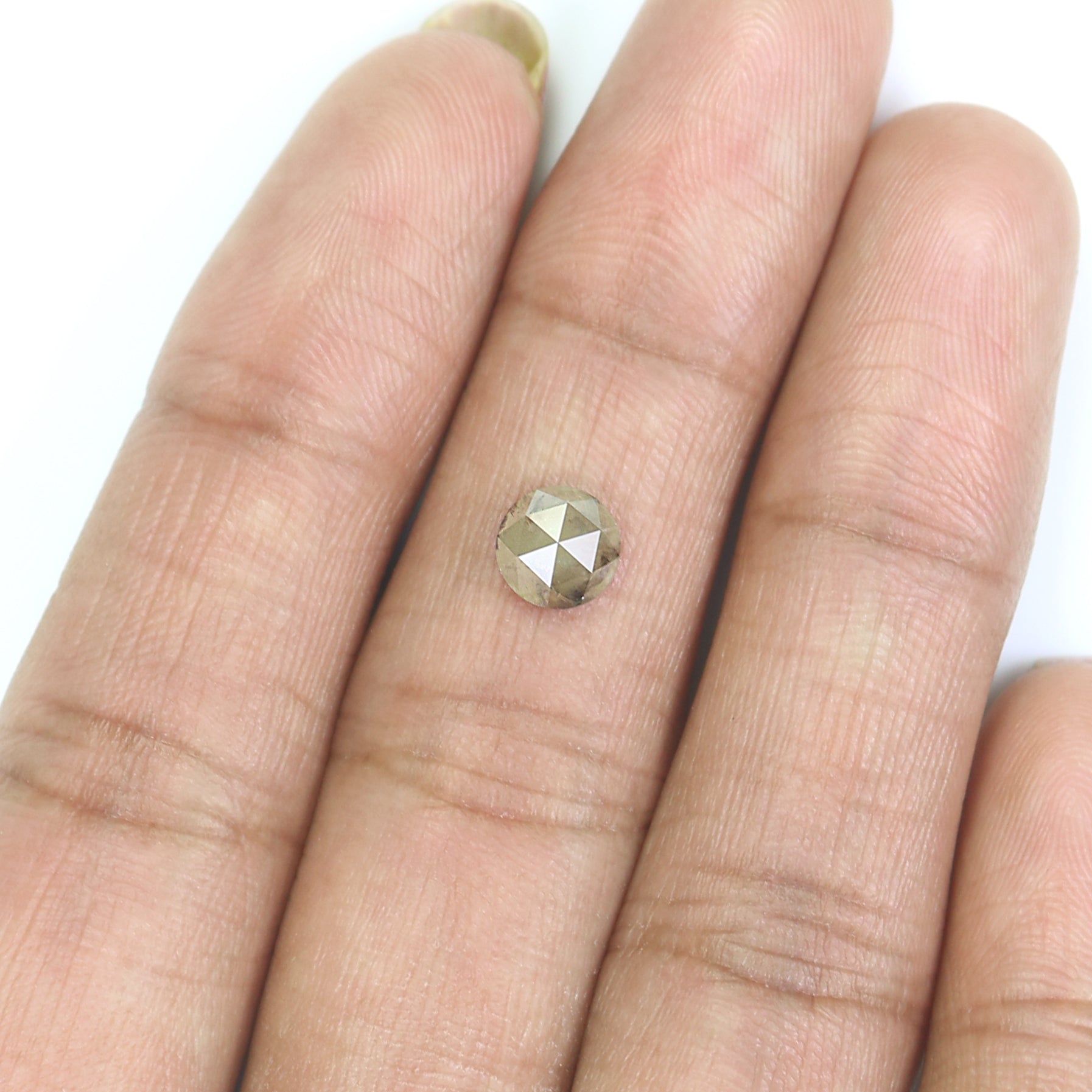 0.97 CT Natural Loose Round Rose Cut Diamond Yellow Color Round Cut Diamond 6.05 MM Natural Loose Yellow Color Round Rose Cut Diamond N2636