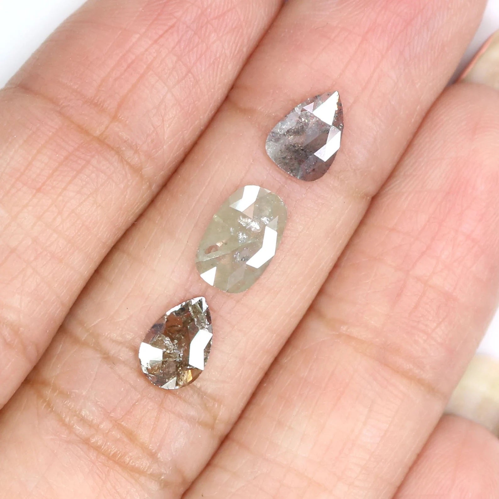 Natural Loose Mix Shape Diamond Grey Color 1.39 CT 7.10 MM Mix Shape Rose Cut Diamond KDN8394