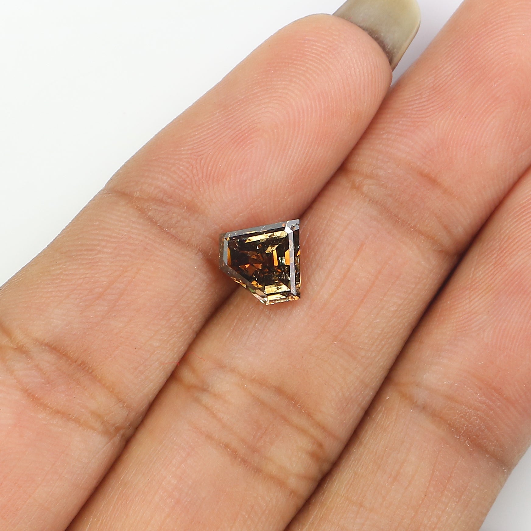 1.33 CT Natural Loose Shield Shape Diamond Brown Color Shield Shape Diamond 6.80 MM Natural Loose Diamond Shield Rose Cut Diamond QL2138