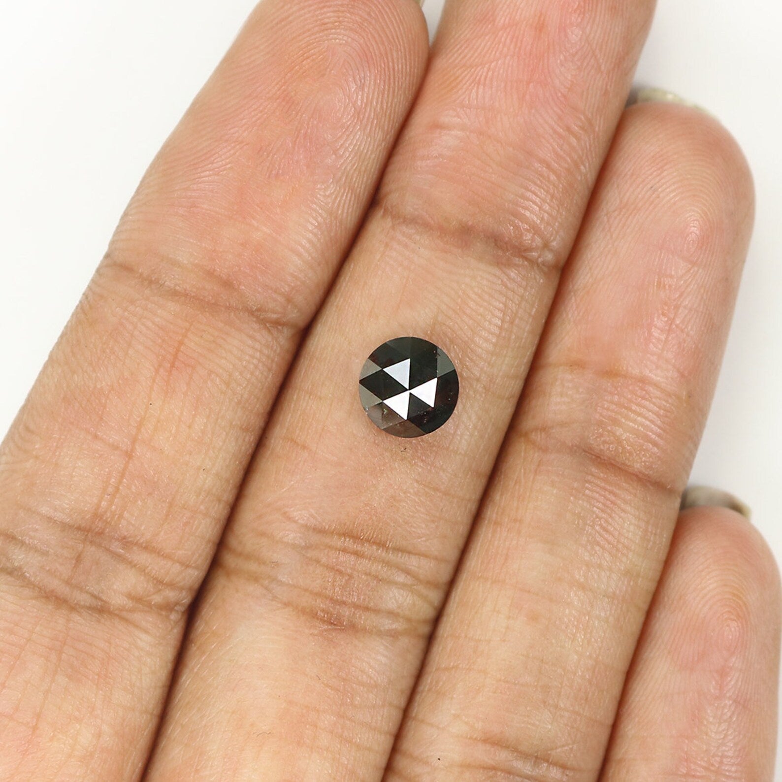 1.07 Ct Natural Loose Round Rose Cut Diamond Blackish Green Color Diamond 6.45 MM Natural Loose Diamond Green Color Round Cut Diamond N7772