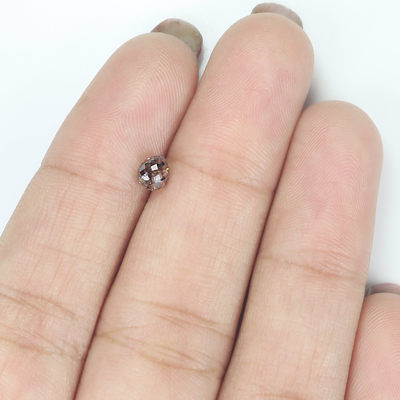 0.59 Ct Natural Loose Briolette Shape Diamond Brown Color Drop Diamond 4.60 MM Natural Loose Brown Color Briolette Rose Cut Diamond LQ131