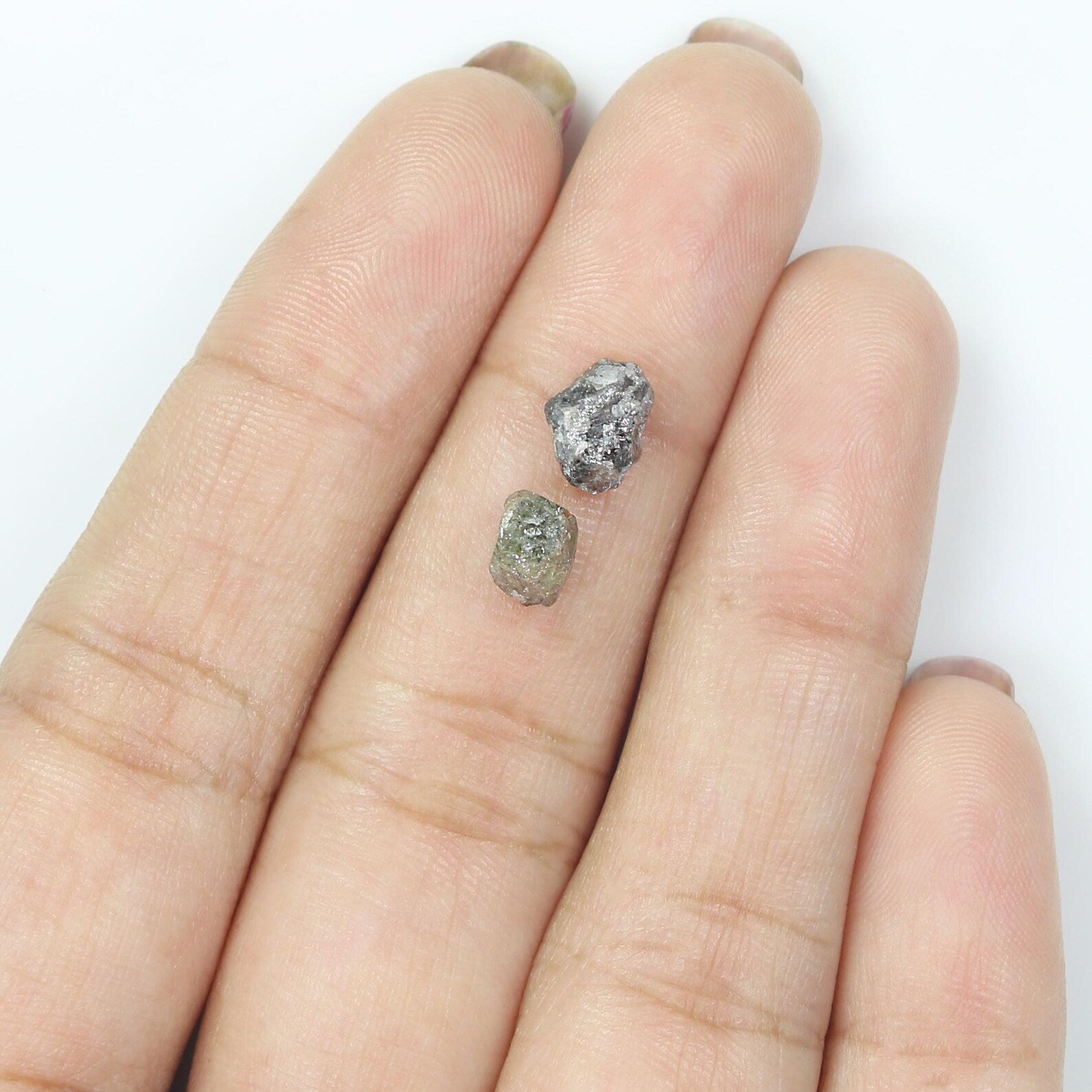 2.36 CT Natural Loose Rough Shape Diamond Salt And Pepper Irregular Cut Diamond 5.75 MM Natural Loose Black Grey Color Rough Diamond NQ1848