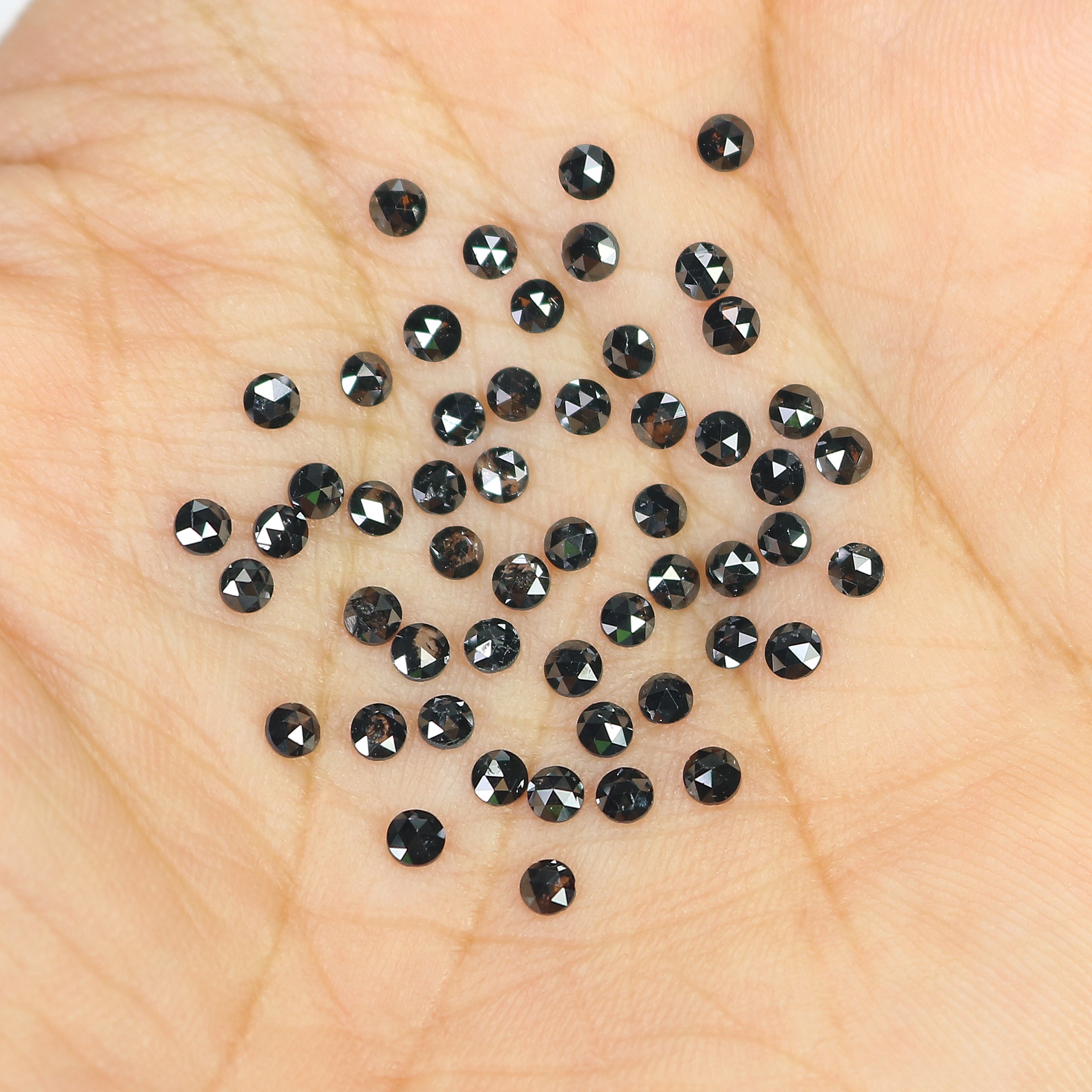 2.86 CT Natural Loose Round Rose Cut Diamond Black Color Round Shape Diamond 2.30 MM Natural Loose Black Color Round Rose Cut Diamond LQ1801