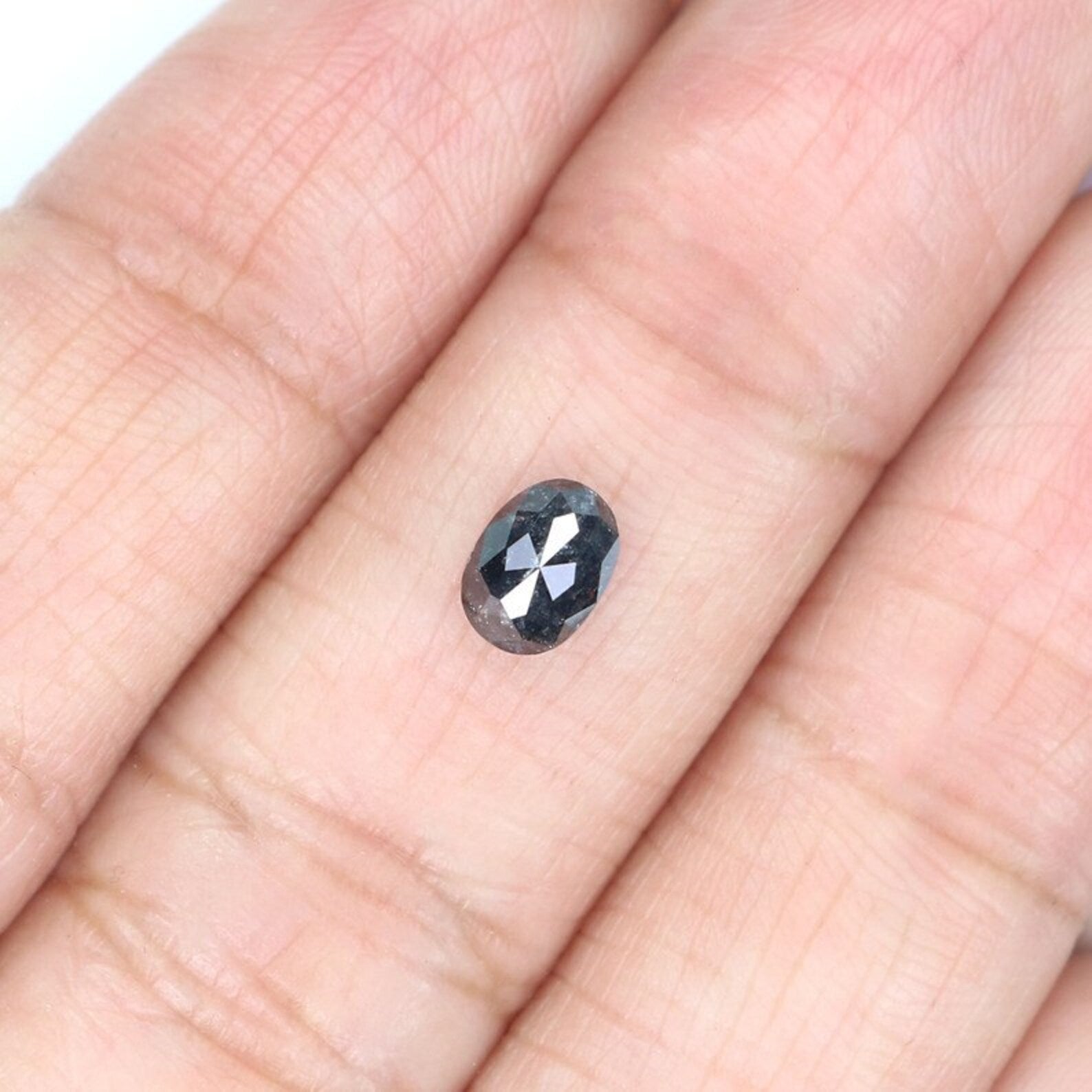 0.73 CT Natural Loose Oval Shape Diamond Salt And Pepper Oval Cut Diamond 5.70 MM Natural Loose Diamond Oval Shape Rose Cut Diamond NQ2052