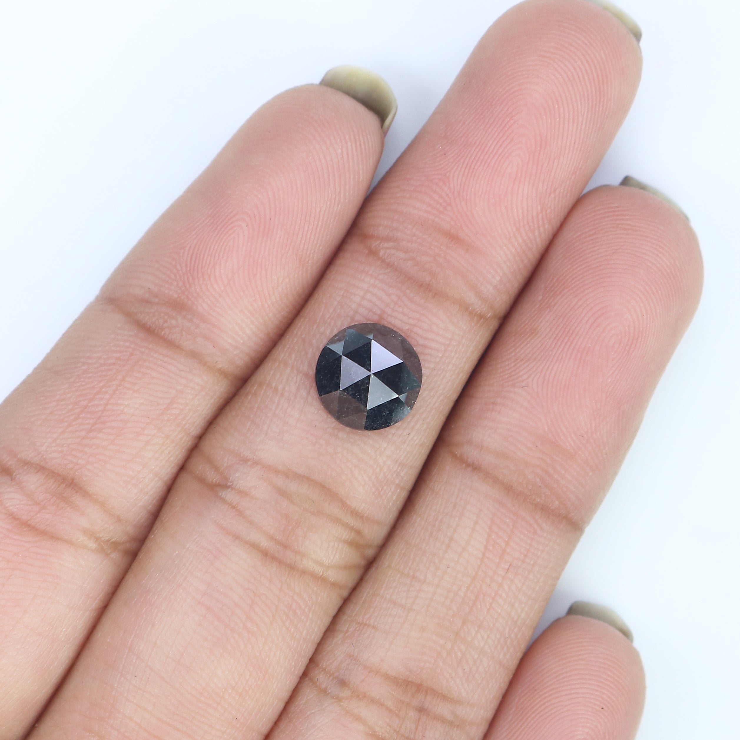 1.65 CT Natural Loose Round Rose Cut Diamond Salt And Pepper Round Diamond 7.80 MM Natural Loose Diamond Rose Cut Diamond Round Shape LQ3004