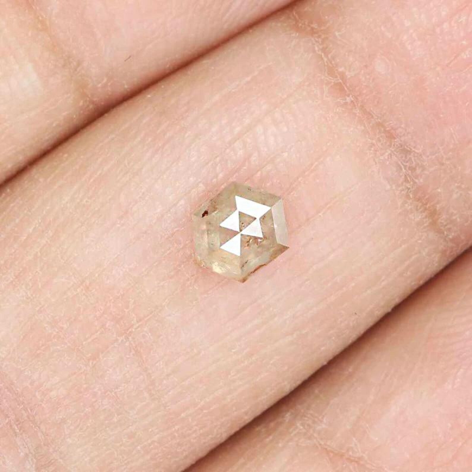 0.45 Ct Natural Loose Hexagon Shape Diamond Grey Color Hexagon Cut Diamond 4.95 MM Natural Loose Grey Color Hexagon Rose Cut Diamond NQ760