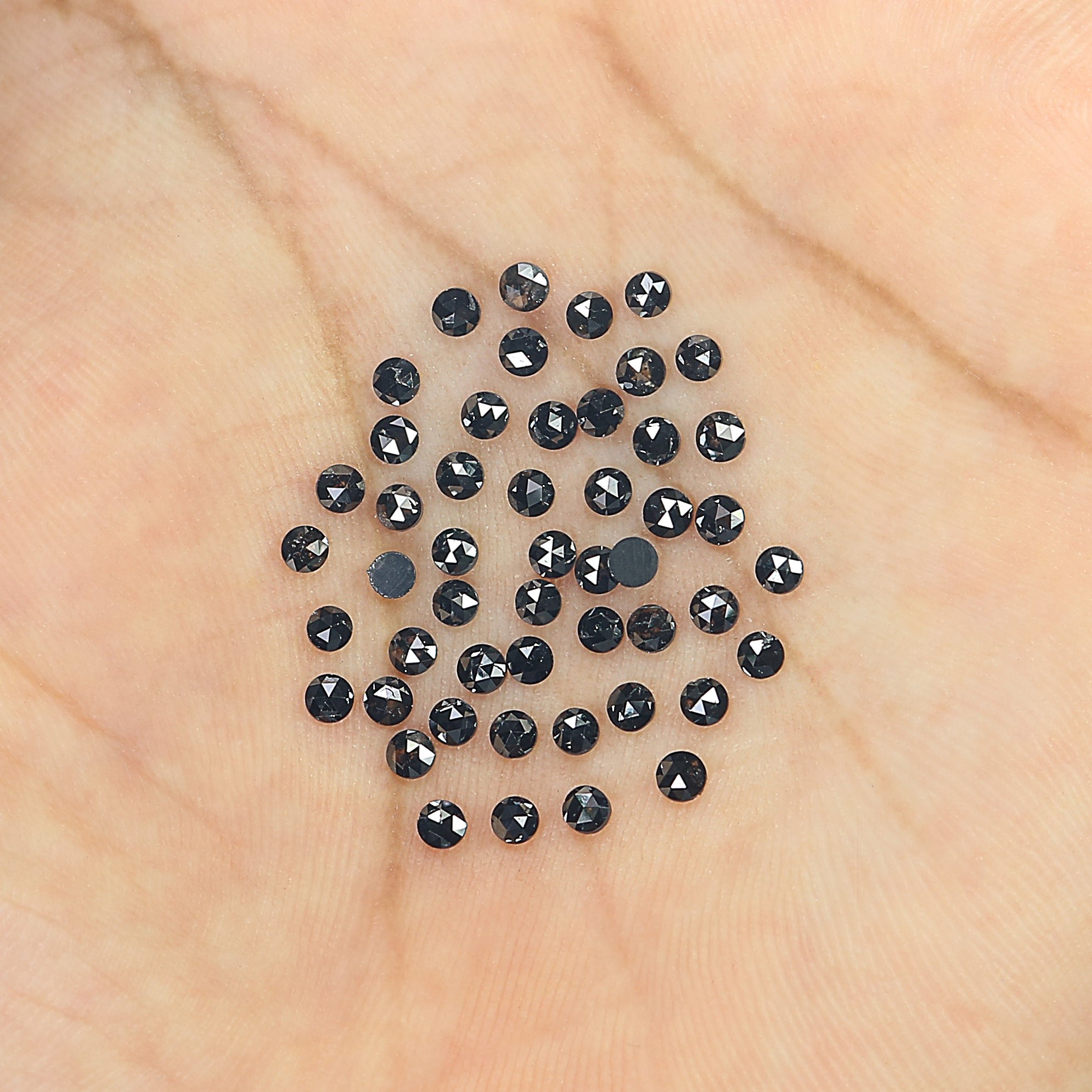 2.80 CT Natural Loose Round Rose Cut Diamond Black Color Round Shape Diamond 2.30 MM Natural Loose Black Color Round Rose Cut Diamond LQ1804