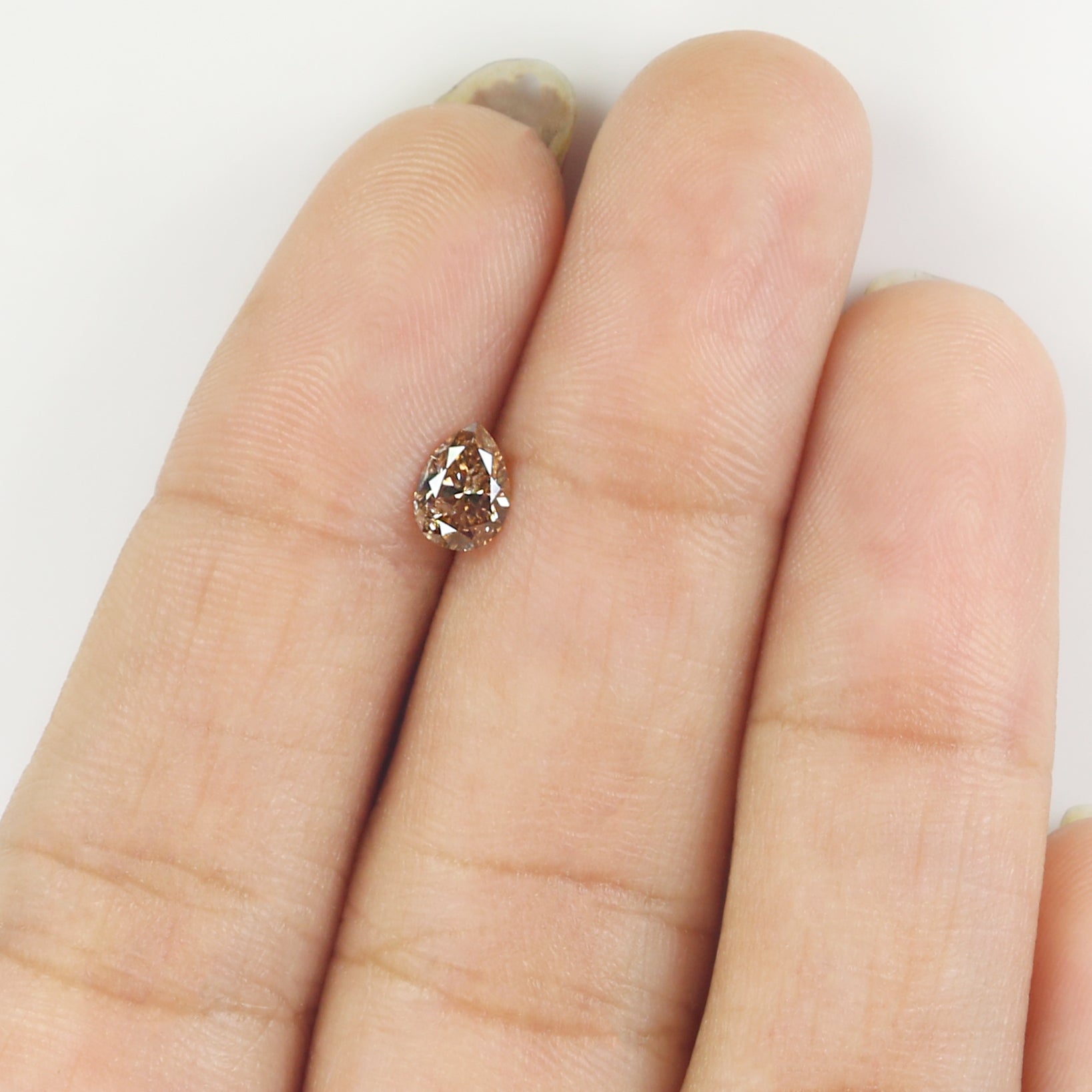 0.44 Ct Natural Loose Pear Shape Diamond Brown Color Pear Cut Diamond 5.90 MM Natural Loose Brown Color Pear Brilliant Cut Diamond LQ669