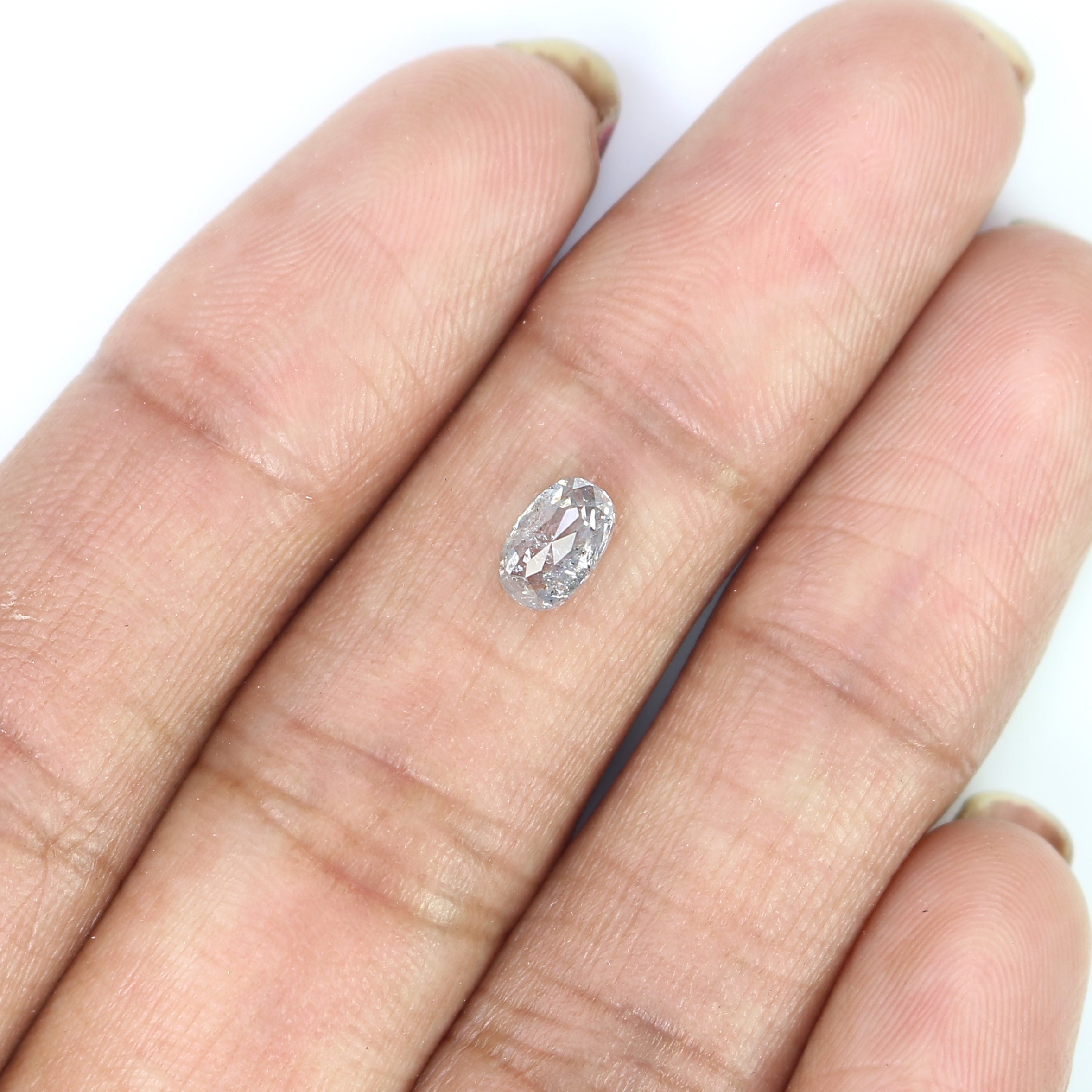 0.63 CT Natural Loose Oval Shape Diamond Salt And Pepper Oval Rose Cut Diamond 6.25 MM Natural Loose Grey Color Oval Rose Cut Diamond QL8937