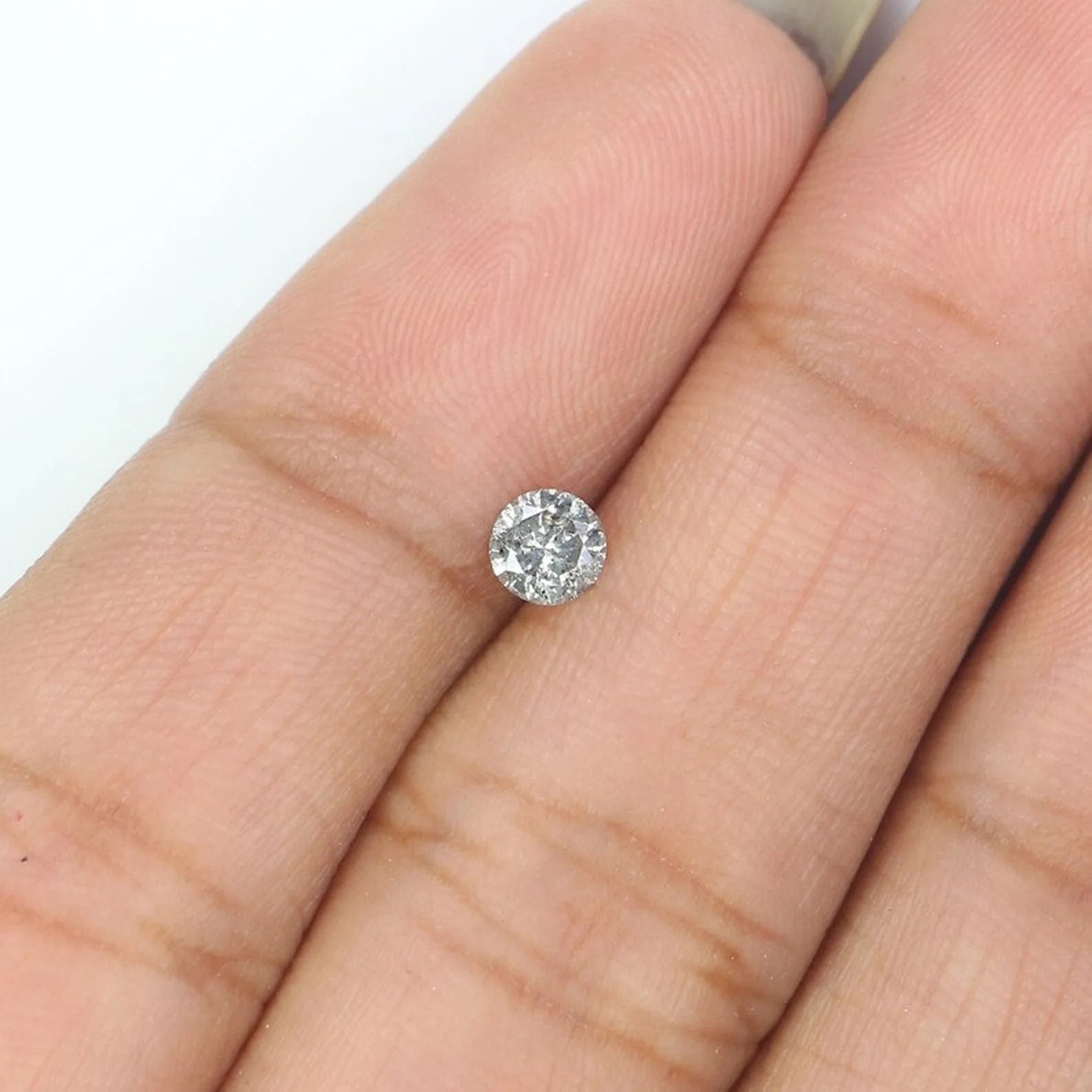 0.21 Ct Natural Loose Round Brilliant Cut Diamond Salt And Pepper Round Shape Diamond 3.80 MM Natural Black Grey Color Round Diamond NQ8996
