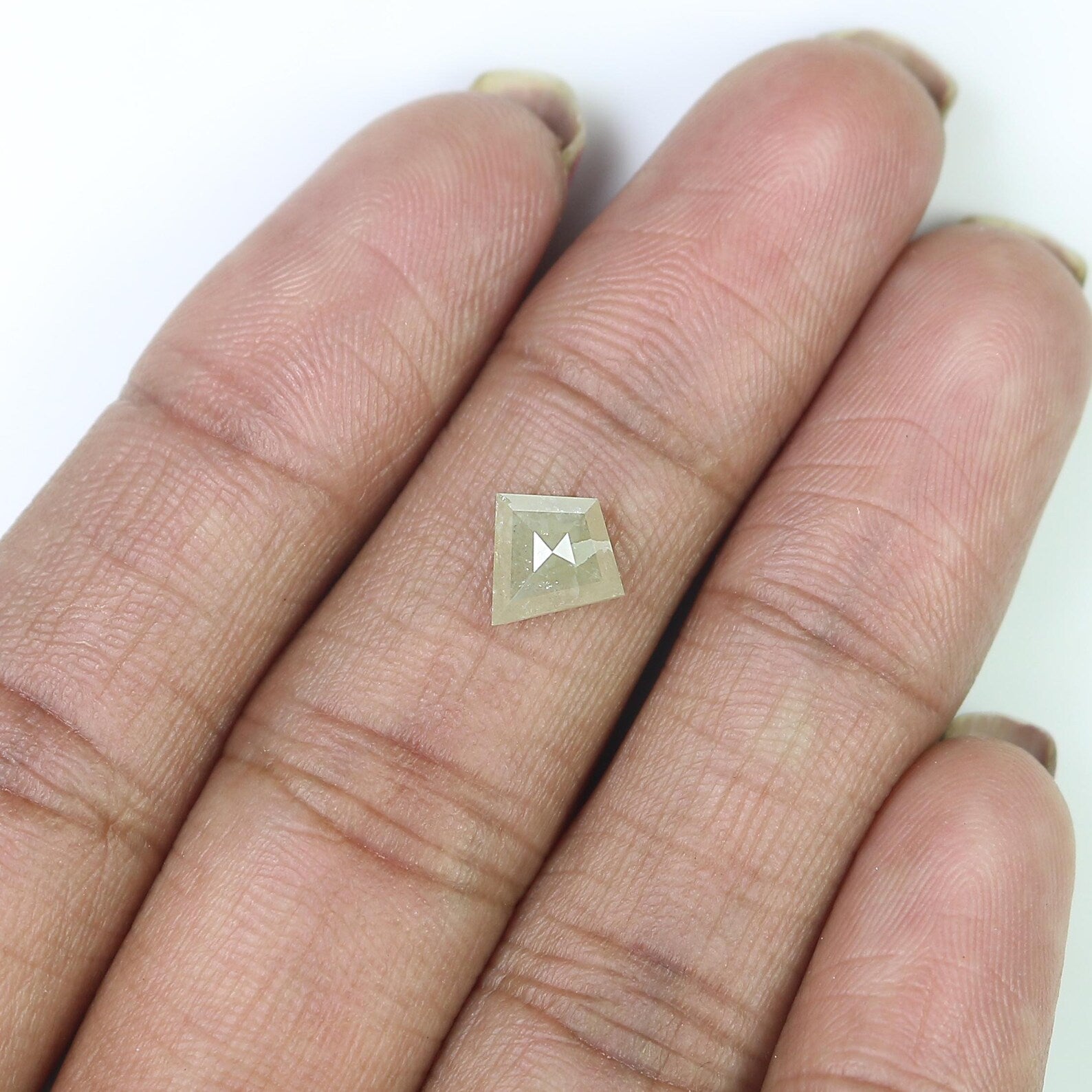 1.27 CT Natural Loose Kite Shape Diamond Grey Color Kite Cut Diamond 8.00 MM Natural Loose Diamond Grey Color Kite Rose Cut Diamond N8418