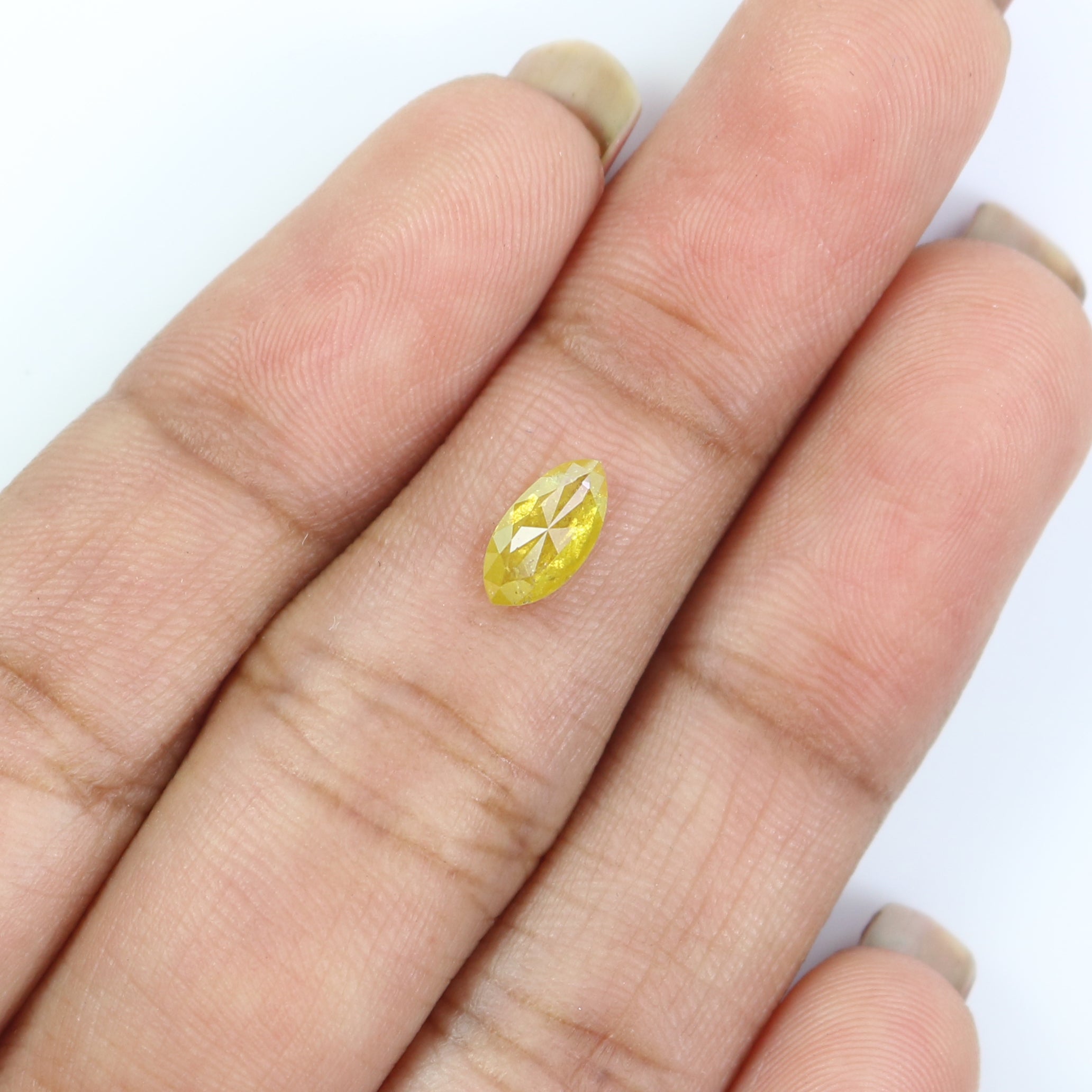 Natural Loose Marquise Cut Diamond, Yellow Color Diamond, Natural Loose Diamond, Marquise Rose Cut Diamond 0.59 CT Marquise Shape KR2674