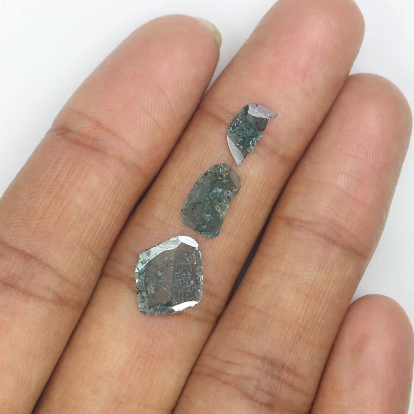 1.29 Ct Natural Loose Slice Shape Diamond Blue Color Slice Cut Diamond 8.35 MM Natural Loose Diamond Blue Color Irregular Cut Diamond NQ1272
