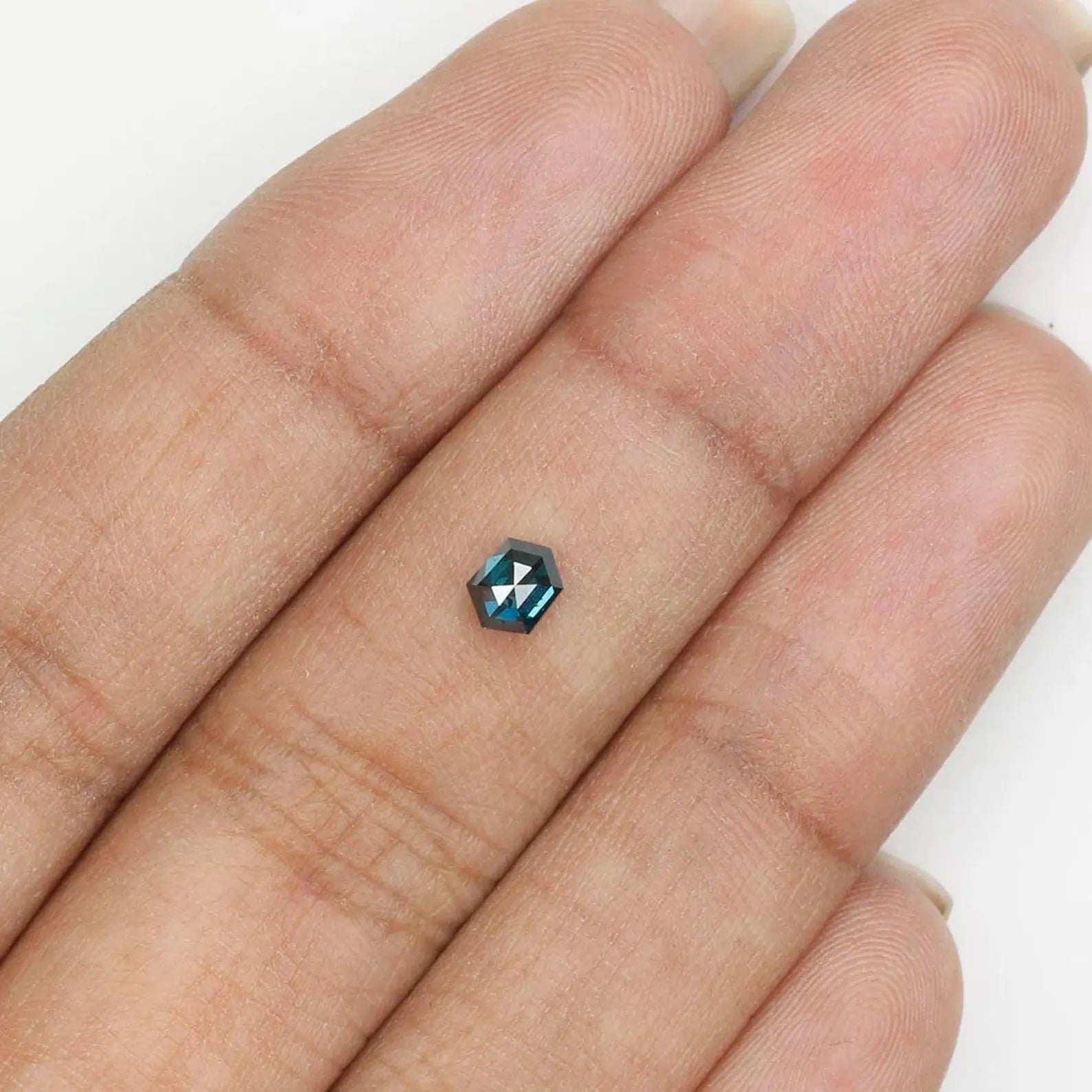 0.31 CT Natural Loose Hexagon Shape Diamond Blue Color Hexagon Cut Diamond 4.50 MM Natural Loose Blue Color Hexagon Rose Cut Diamond NQ1240