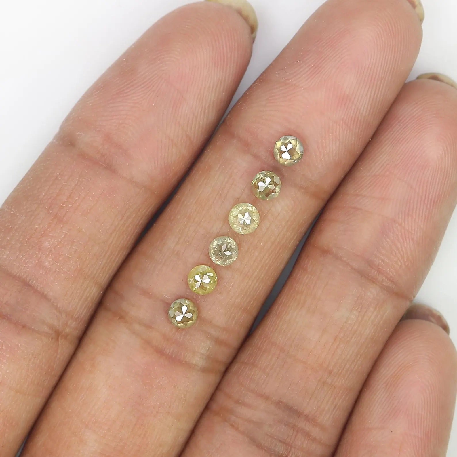 1.28 CT Natural Loose Round Rose Cut Diamond Yellow Color Round Shape Diamond 3.30 MM Natural Yellow Color Round Rose Cut Diamond NQ604