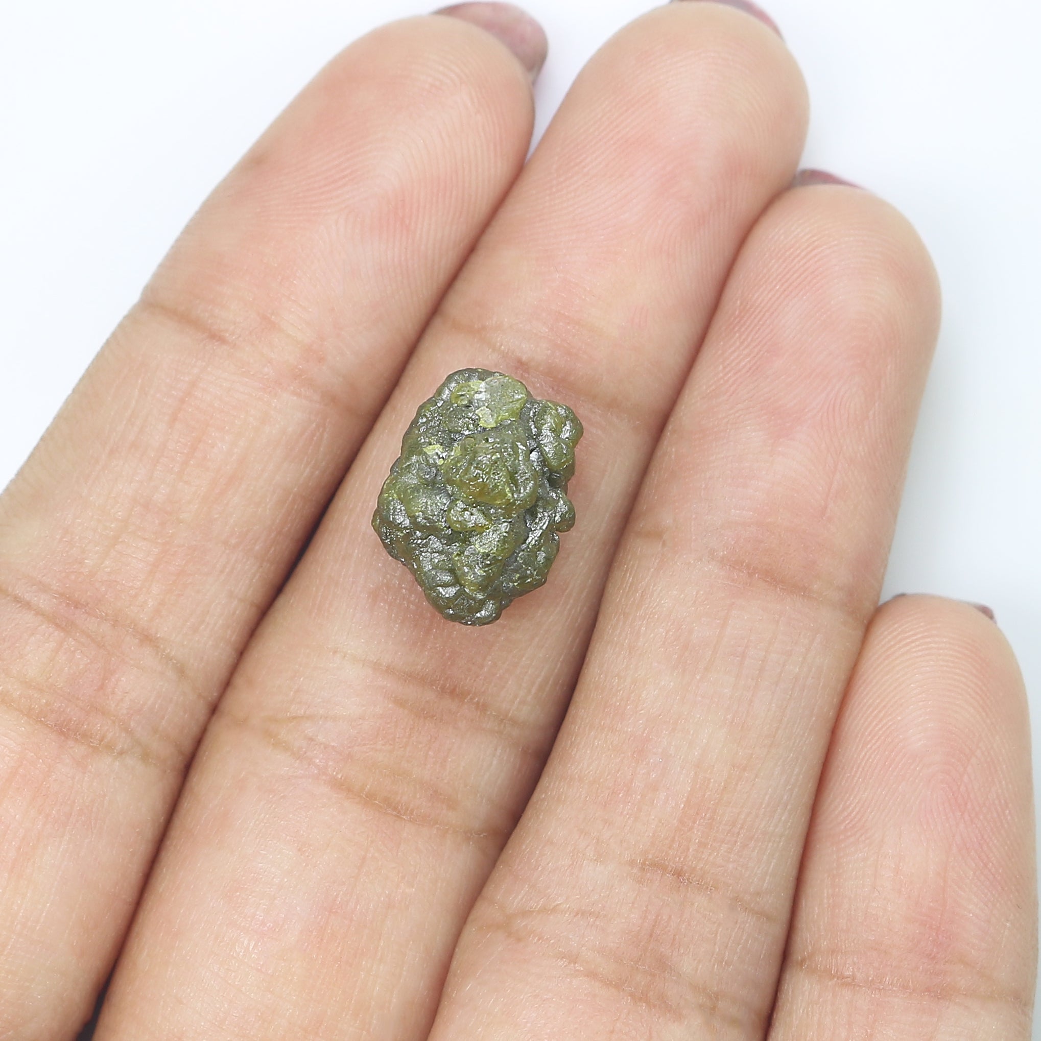 7.97 CT Natural Loose Rough Shape Diamond Green Color Rough Uncut Diamond 13.10 MM Natural Grey Color Rough Irregular Cut Diamond LQ3359