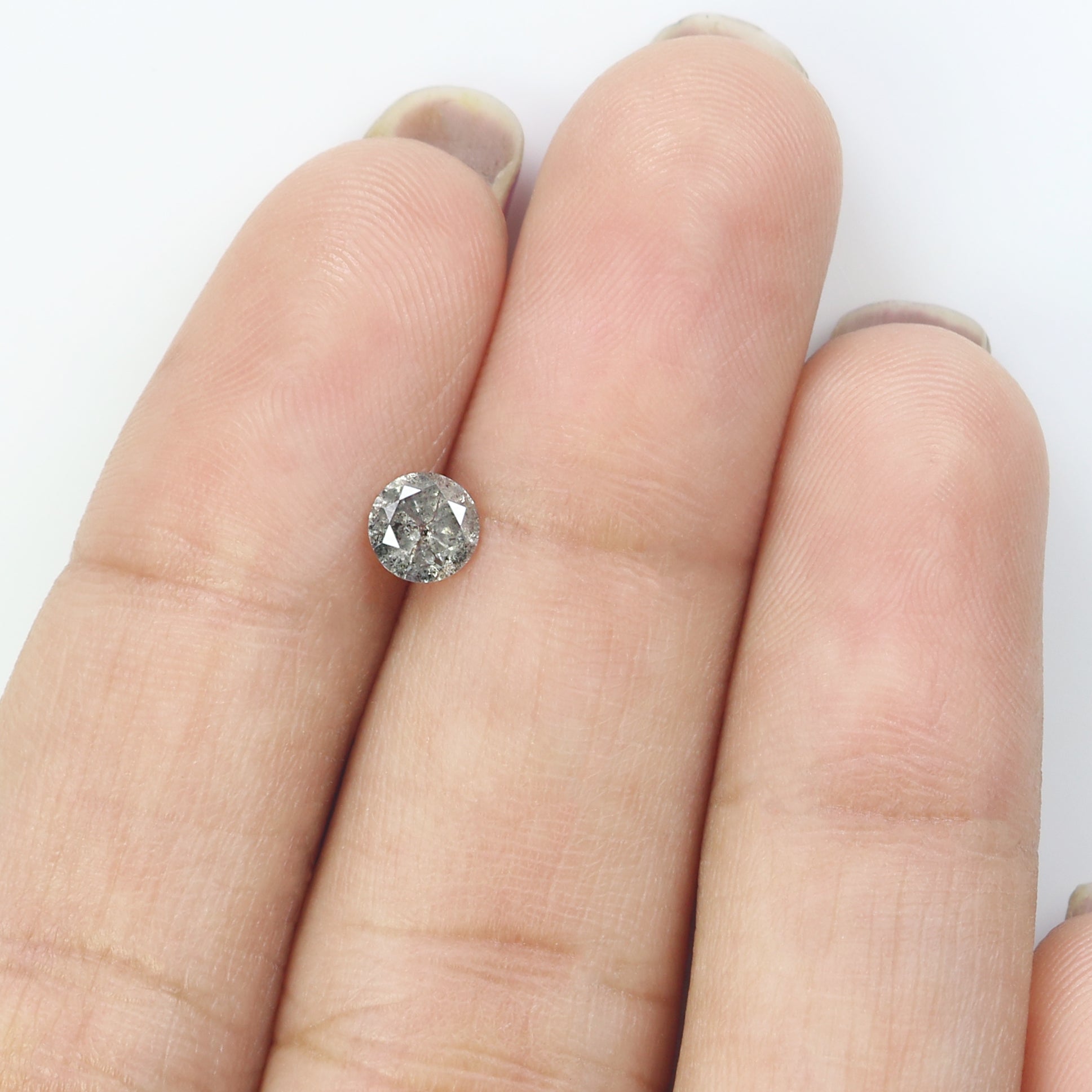 0.42 CT Natural Loose Round Shape Diamond Salt And Pepper Round Cut Diamond 4.65 MM Natural Loose Diamond Round Brilliant Cut Diamond LQ2804