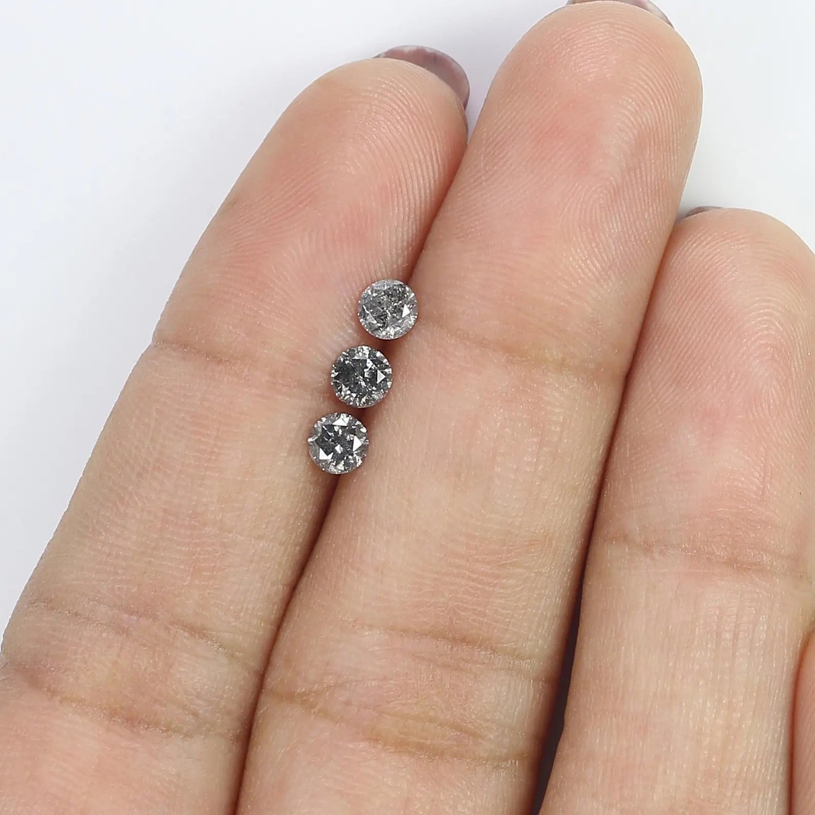 0.57 Ct Natural Loose Round Shape Diamond Salt And Pepper Round Diamond 3.60 MM Natural Black Grey Color Round Brilliant Cut Diamond NQ1476