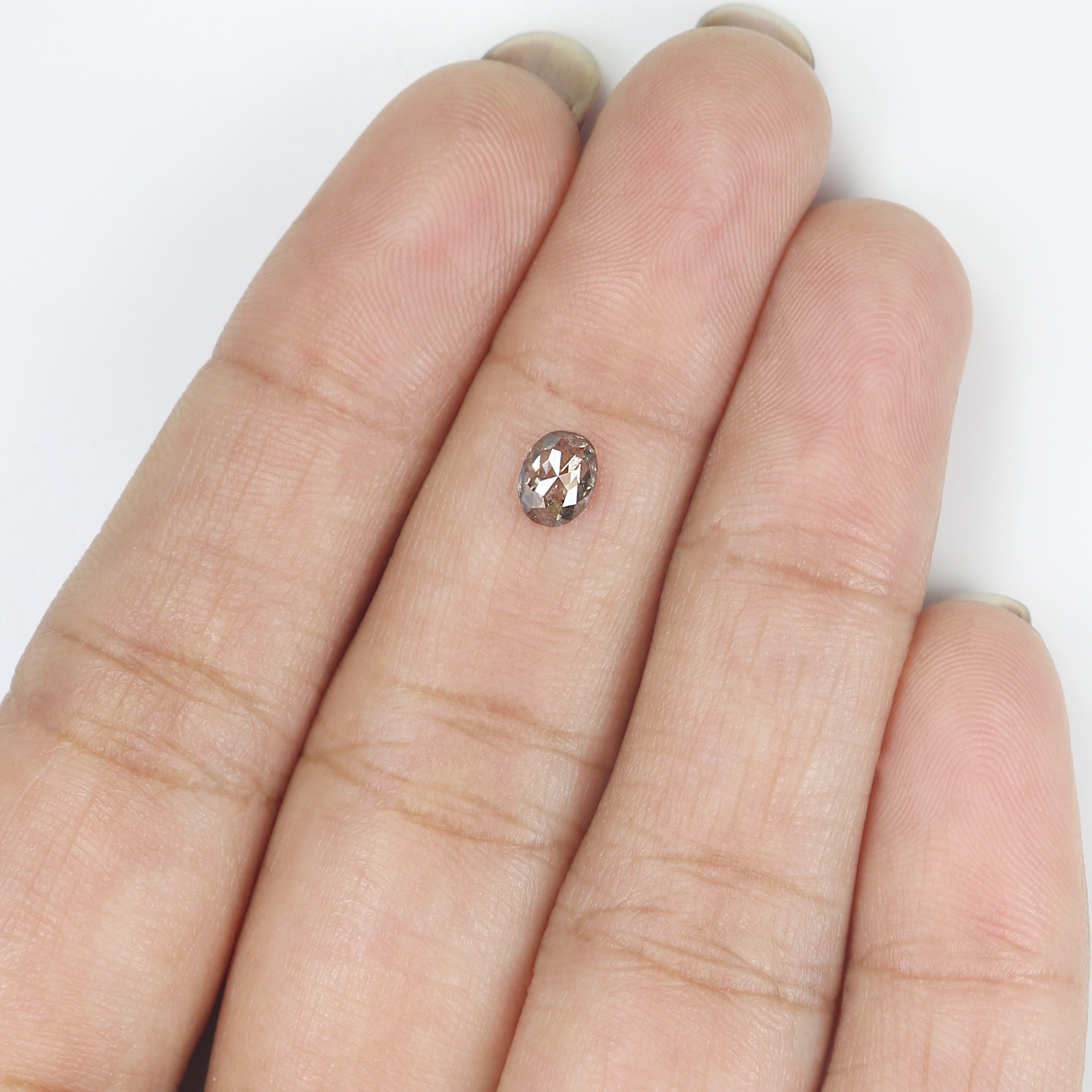 0.36 CT Natural Loose Oval Shape Diamond Salt And Pepper Oval Cut Diamond 5.25 MM Natural Loose Black Grey Color Oval Rose Cut Diamond LQ414
