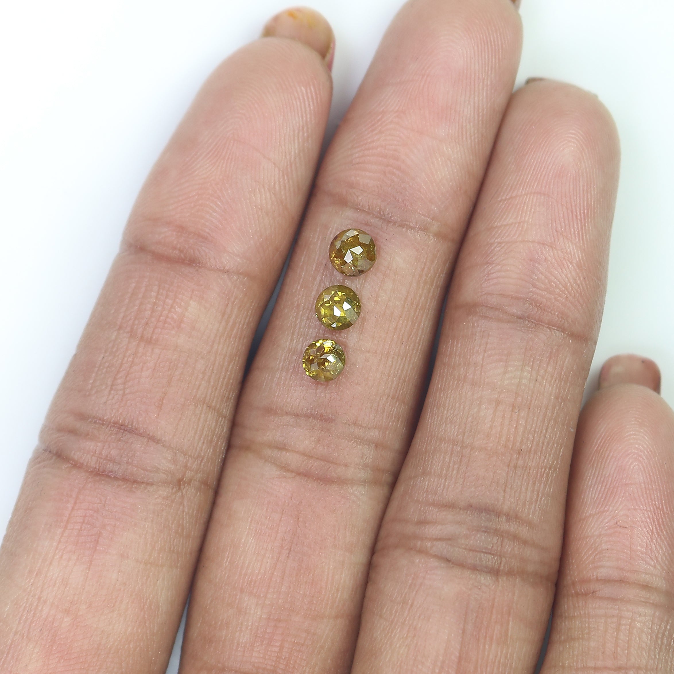 1.06 CT Natural Loose Round Rose Cut Diamond Yellow Color Round Shape Diamond 3.95 MM Natural Loose Brown Color Rose Cut Diamond LQ1039