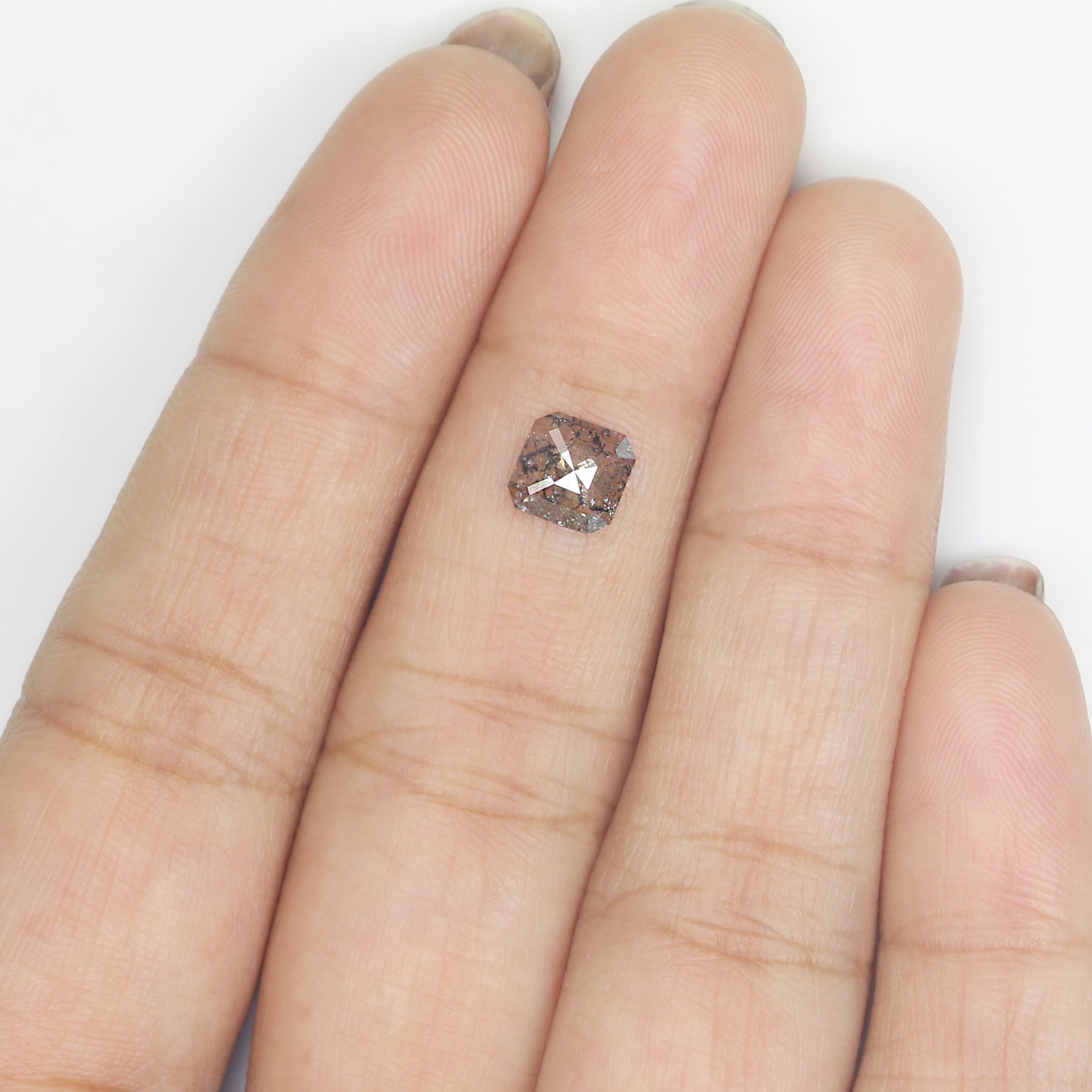 0.60 CT Natural Loose Radiant Shape Diamond Salt And Pepper Radiant Cut Diamond 6.00 MM Natural Black Grey Radiant Rose Cut Diamond LQ7457