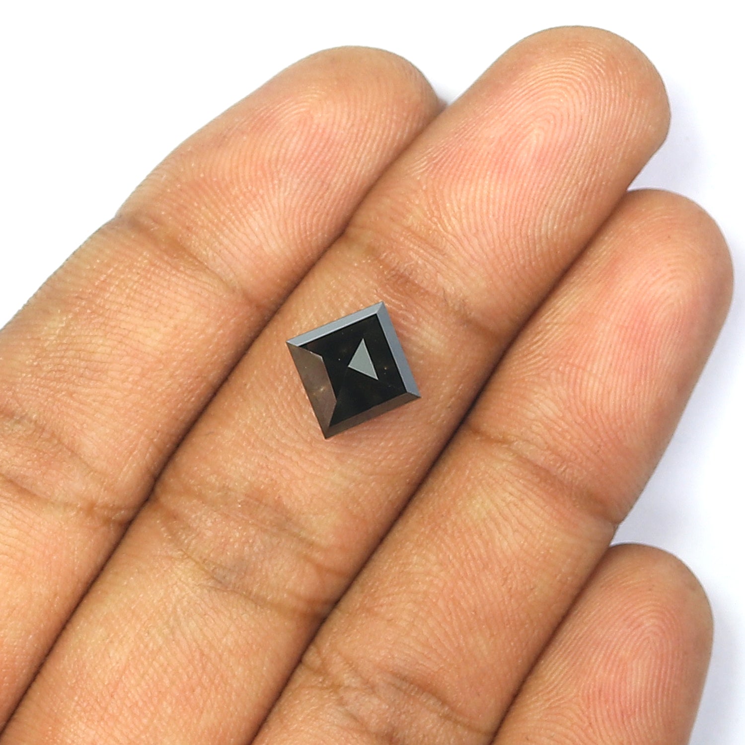 3.28 Ct Natural Loose Kite Shape Diamond Black Color Kite Shape Diamond 10.80 MM Natural Loose Black Diamond Kite Rose Cut Diamond QL9504