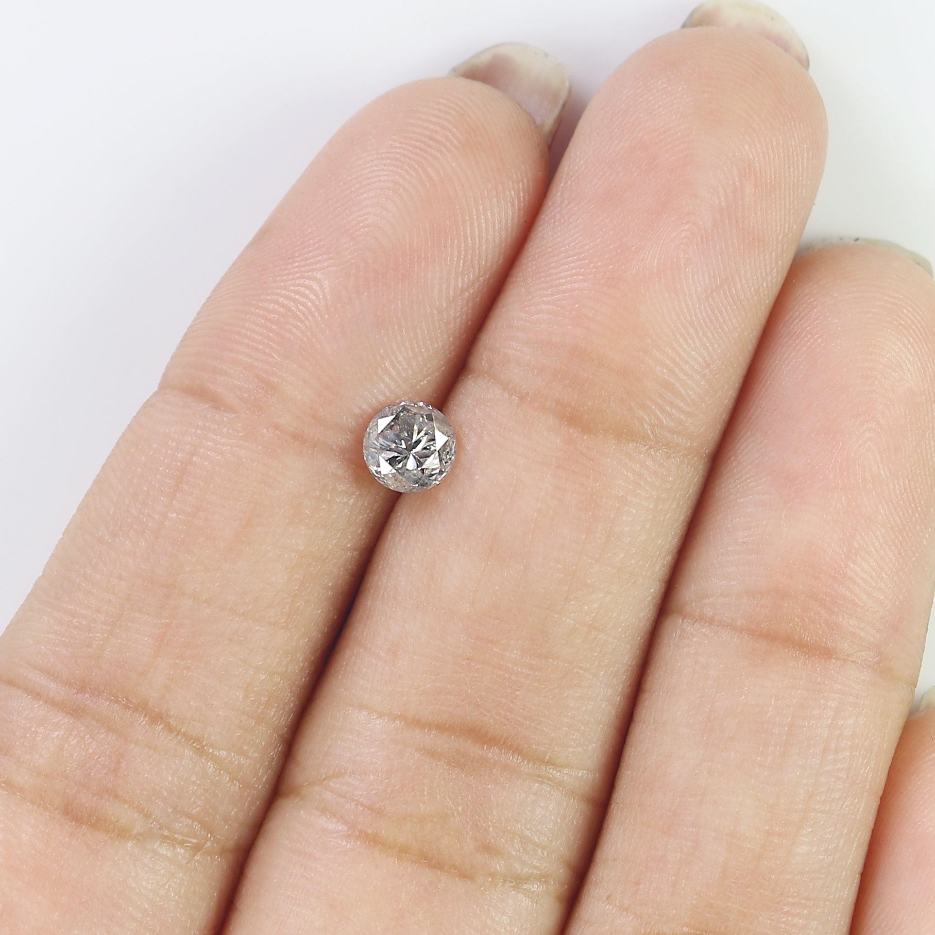 0.52 CT Natural Loose Round Shape Diamond Salt And Pepper Round Diamond 4.70 MM Natural Black Gray Color Round Brilliant Cut Diamond LQ2005