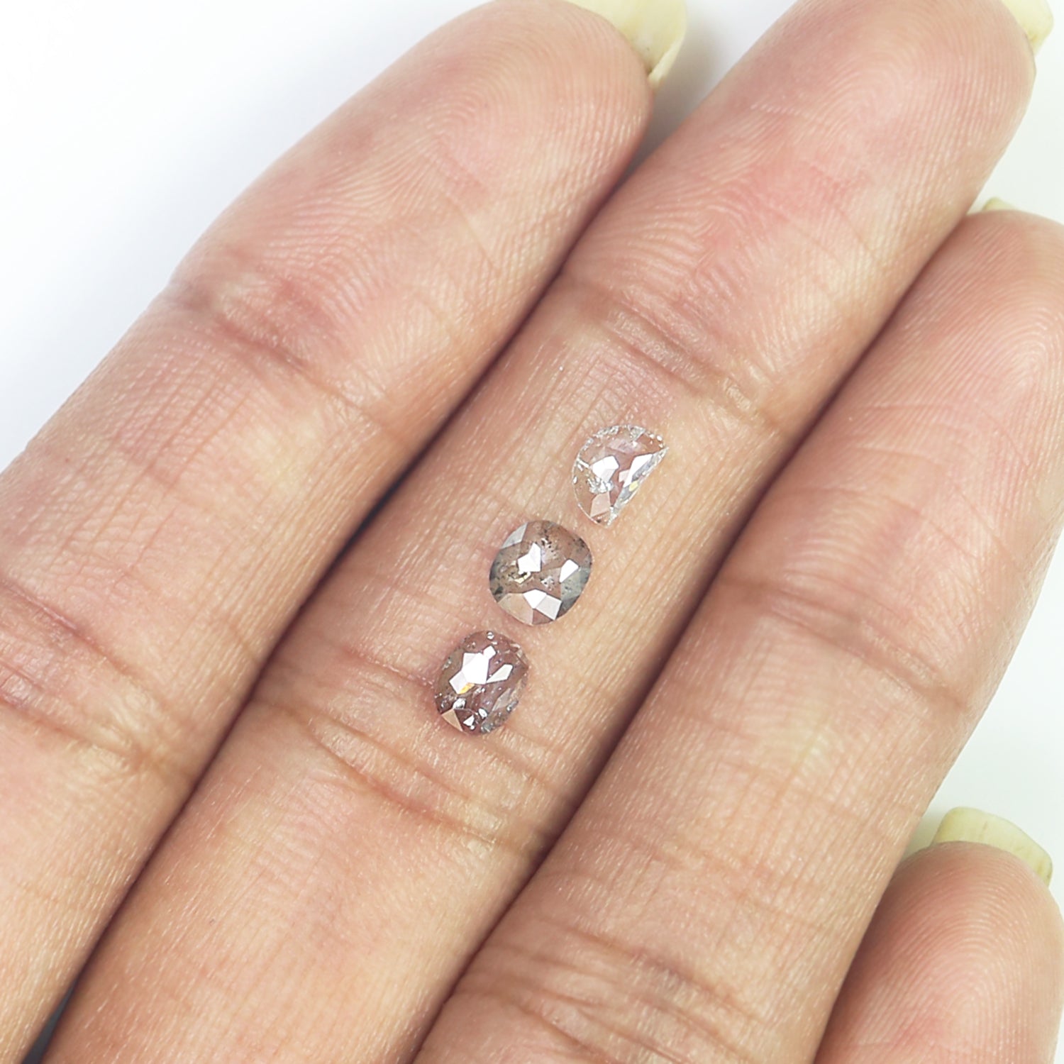 Natural Loose Mix Shape Salt And Pepper Diamond Black Grey Color 0.80 CT 4.80 MM Mix Shape Shape Rose Cut Diamond KDL184
