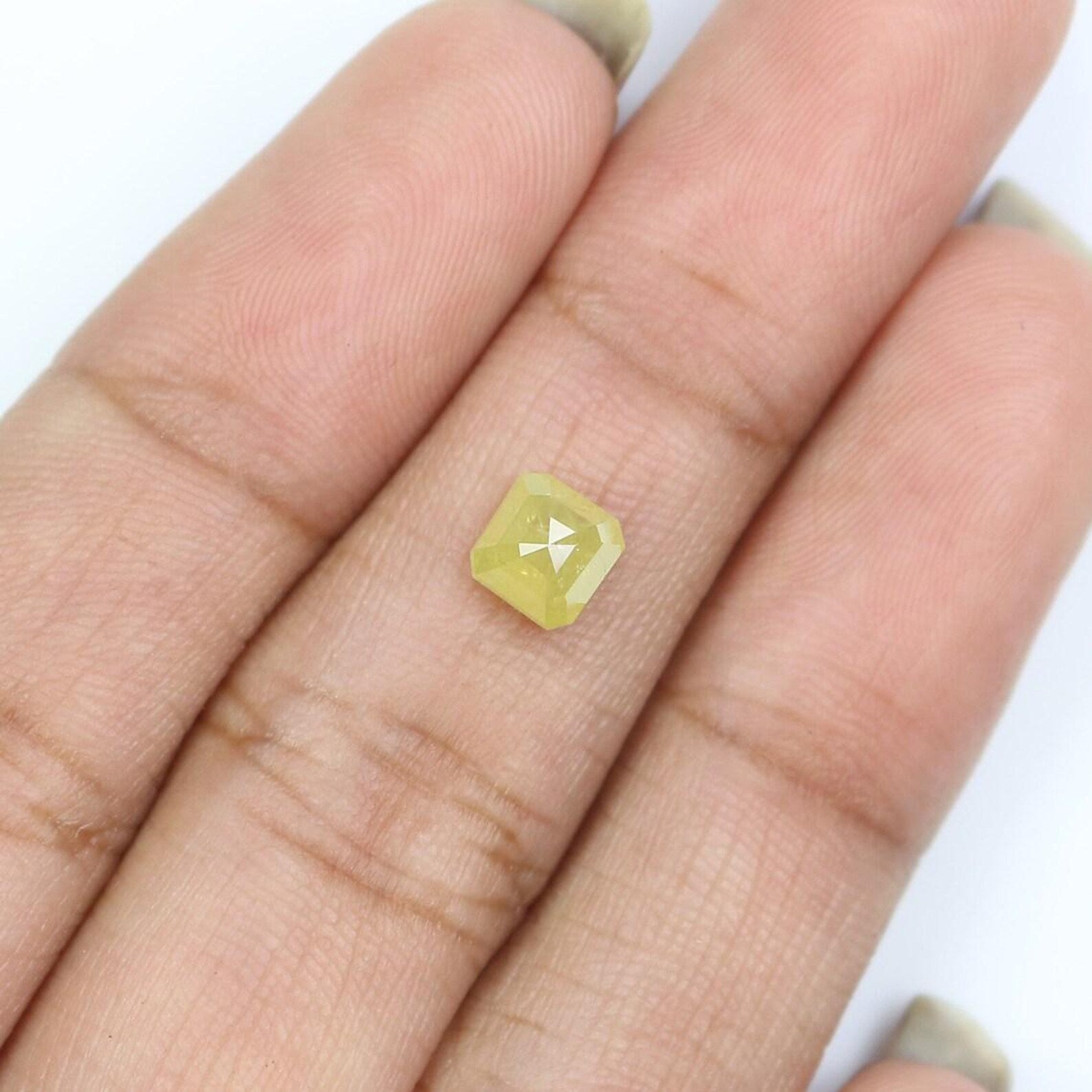 0.80 CT Natural Loose Radiant Shape Diamond Yellow Color Radiant Diamond 5.00 MM Natural Loose Yellow Color Radiant Rose Cut Diamond NQ8329