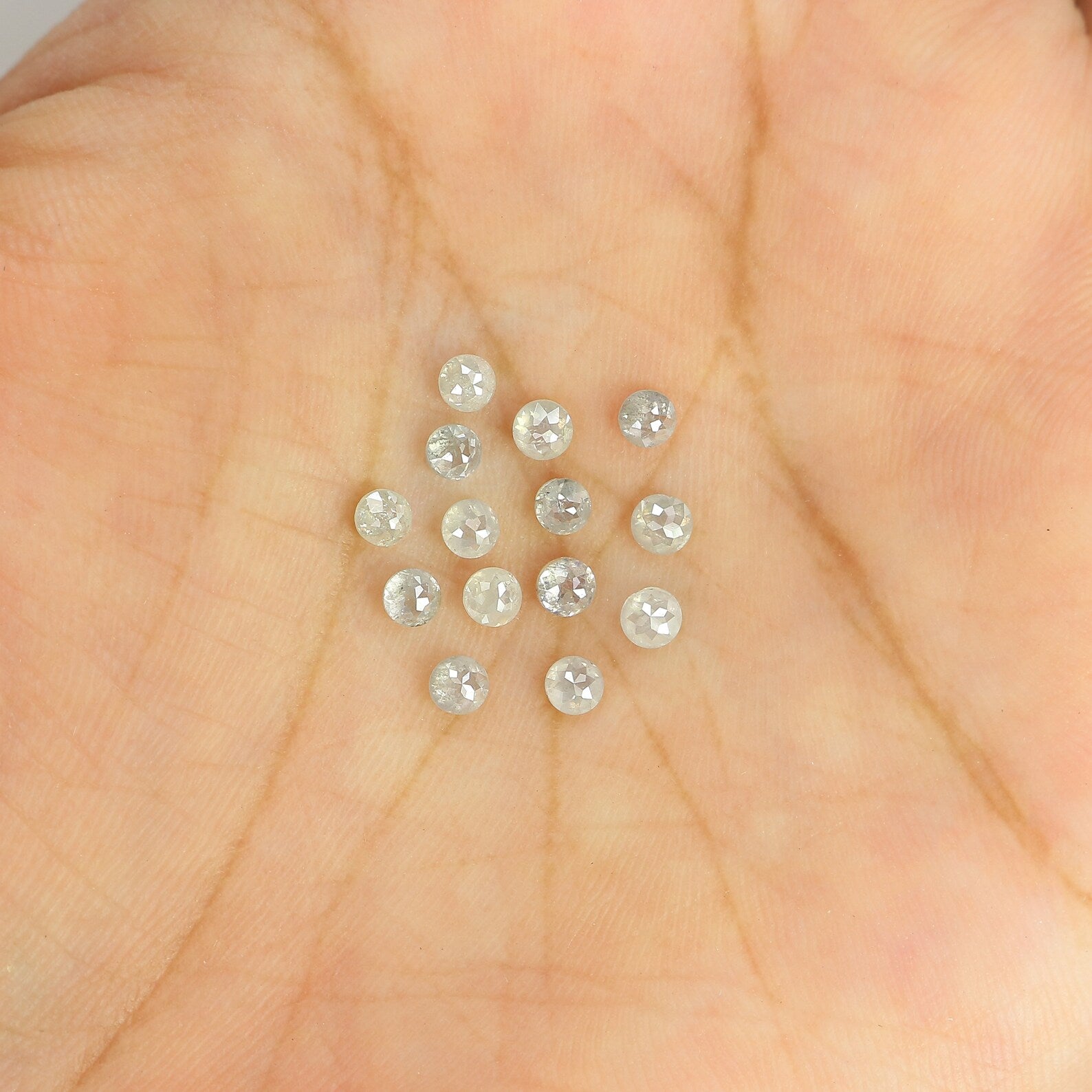 1.20 CT Natural Loose Round Rose Cut Diamond Salt And Pepper Diamond 2.35 MM Natural Loose Diamond Grey Color Round Shape Diamond NQ2502