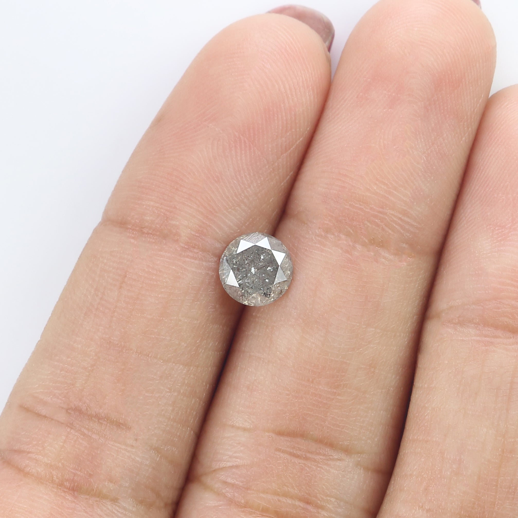 0.92 CT Natural Loose Round Shape Diamond Salt And Pepper Round Cut Diamond 6.20 MM Natural Loose Diamond Round Brilliant Cut Diamond LQ1201